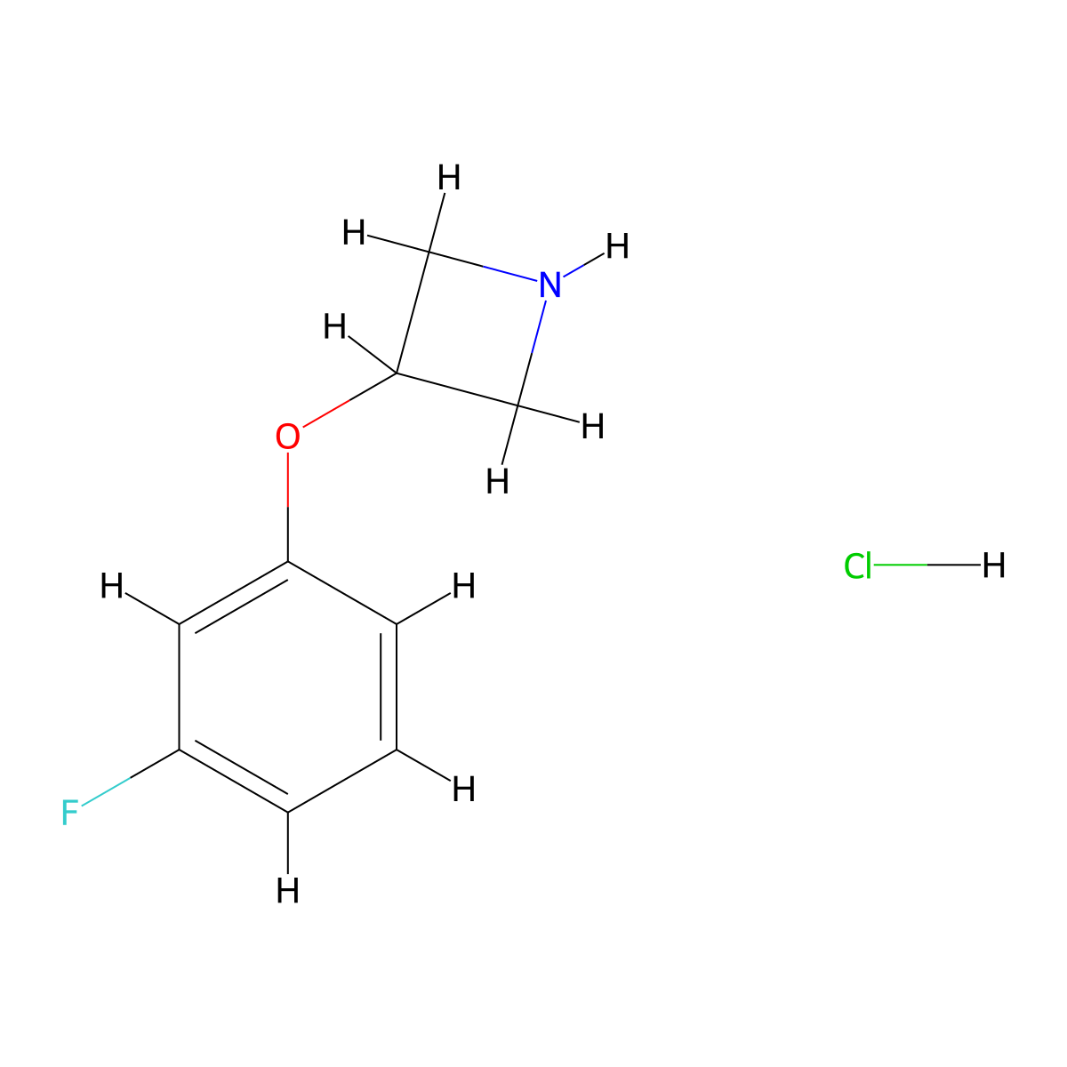 3-(3-Fluorophenoxy)azetidine hydrochloride molecular structure, CAS 1236861-75-8