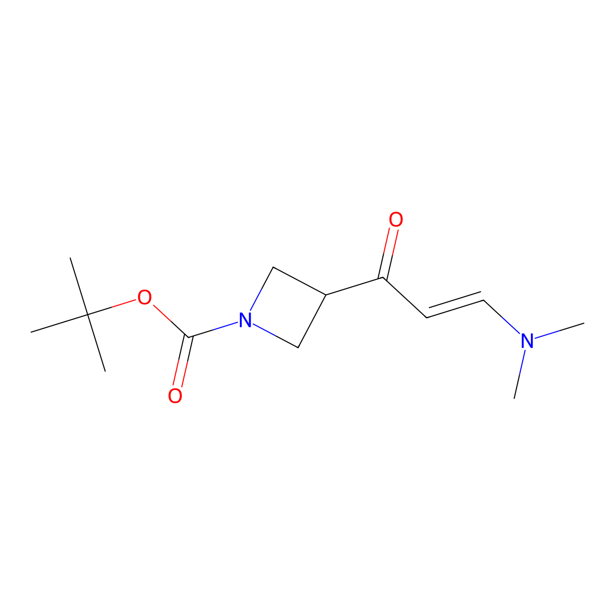 tert-butyl 3-((2E)-3-(dimethylamino)prop-2-enoyl)azetidine-1-carboxylate molecular structure, CAS 1236861-77-0