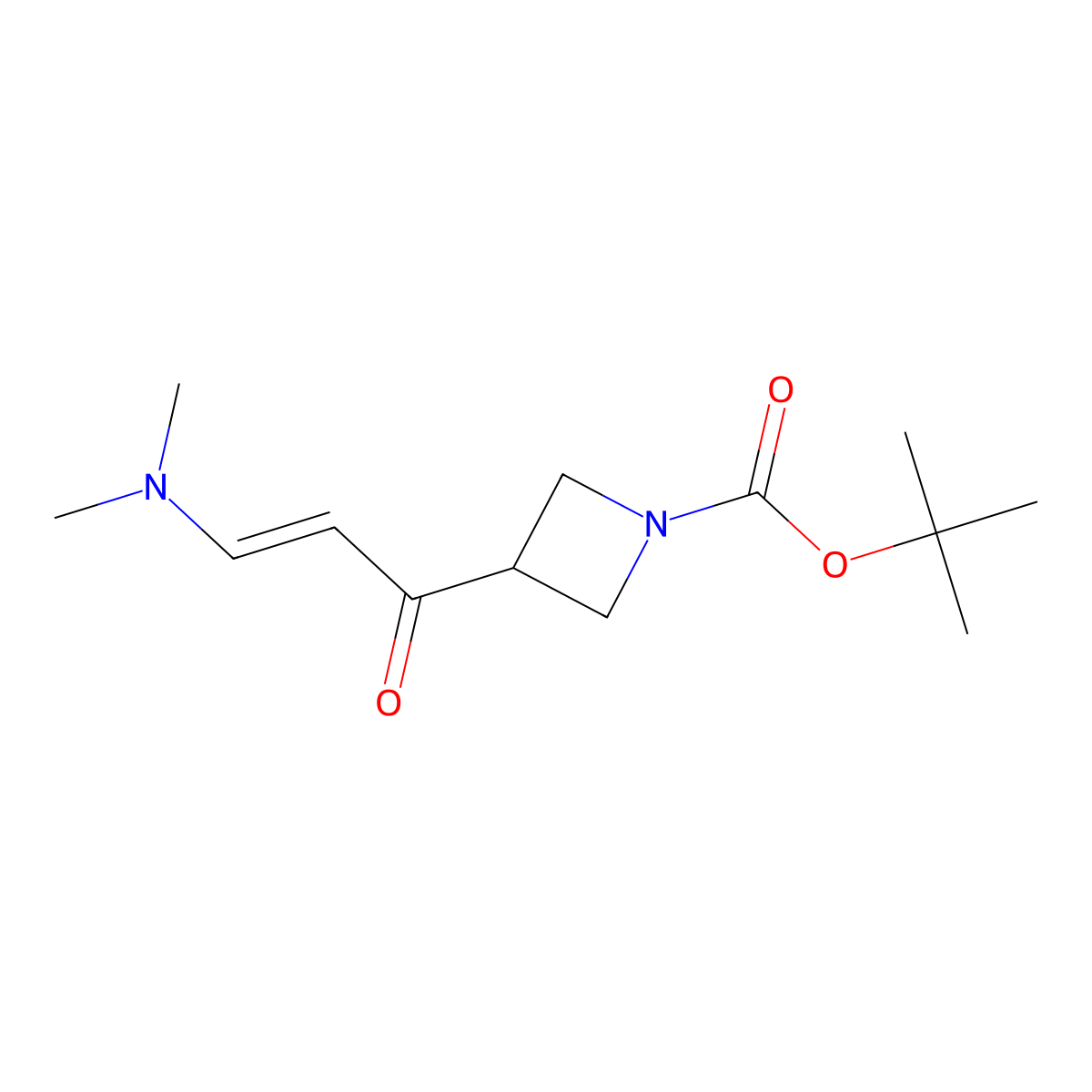 tert-butyl 3-((2E)-3-(dimethylamino)prop-2-enoyl)azetidine-1-carboxylate molecular structure, CAS 1236861-77-0