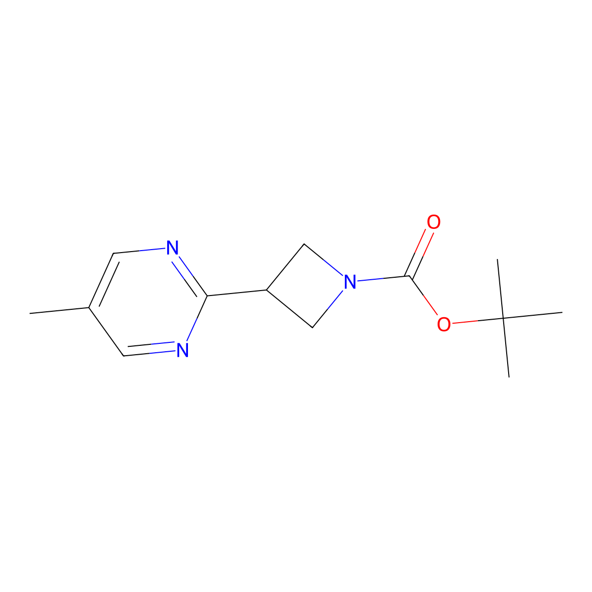 Tert-butyl 3-(5-methylpyrimidin-2-yl)azetidine-1-carboxylate molecular structure, CAS 1236861-86-1