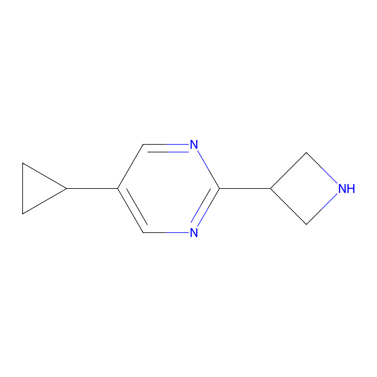 2-(Azetidin-3-yl)-5-cyclopropylpyrimidine molecular structure, CAS 1236861-93-0