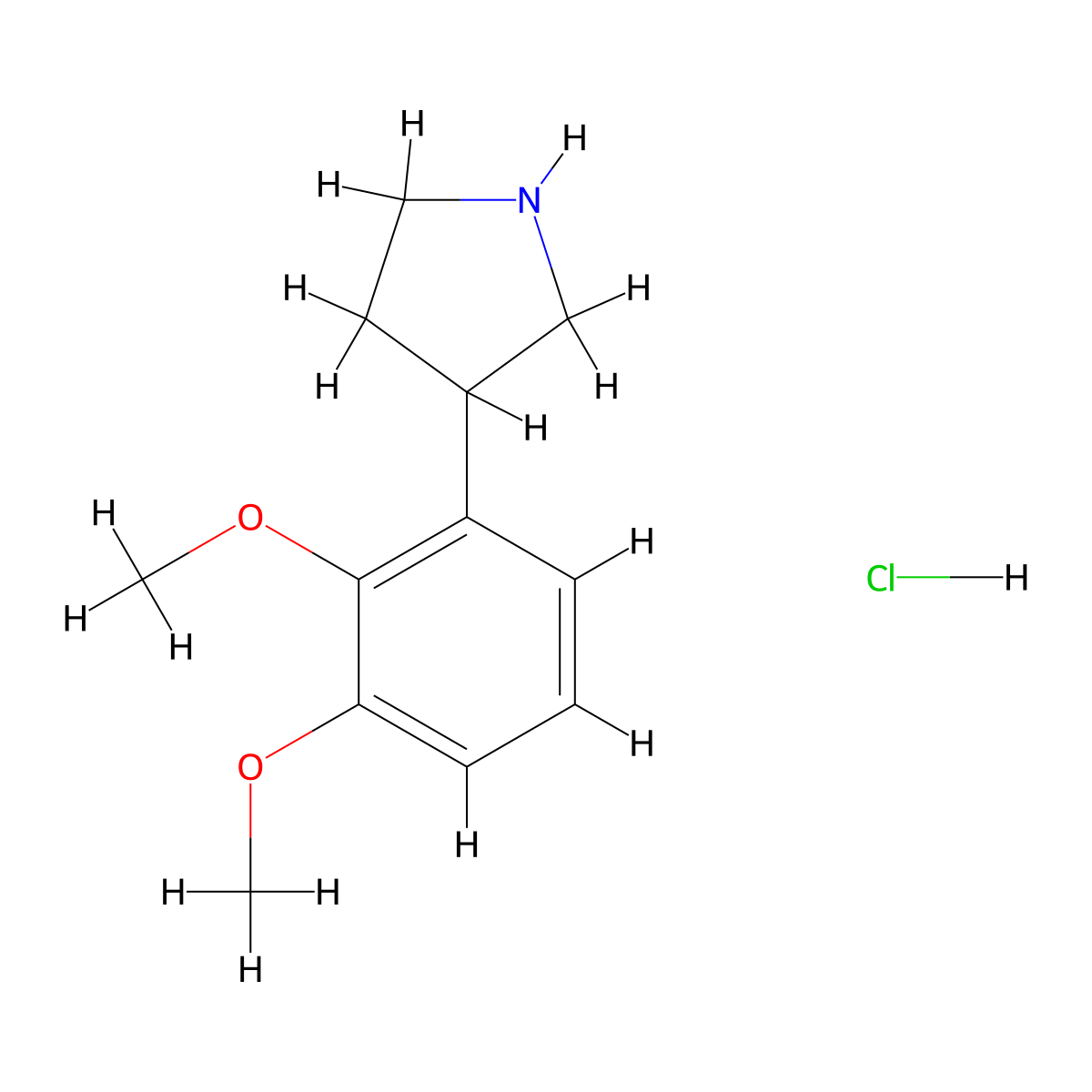 3-(2,3-Dimethoxyphenyl)pyrrolidine hydrochloride molecular structure, CAS 1236862-17-1