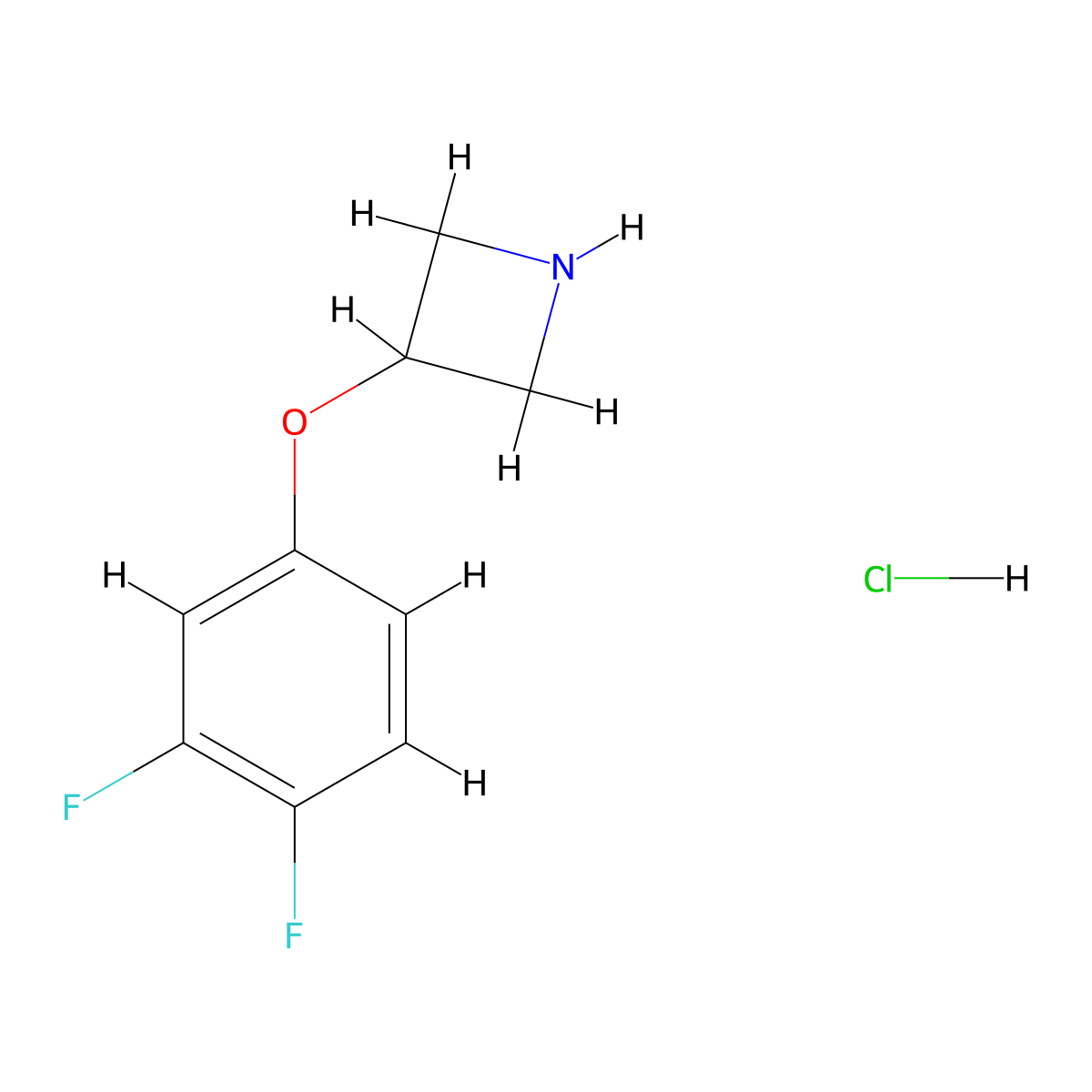 3-(3,4-Difluorophenoxy)-azetidine hydrochloride (1:1) molecular structure, CAS 1236862-32-0