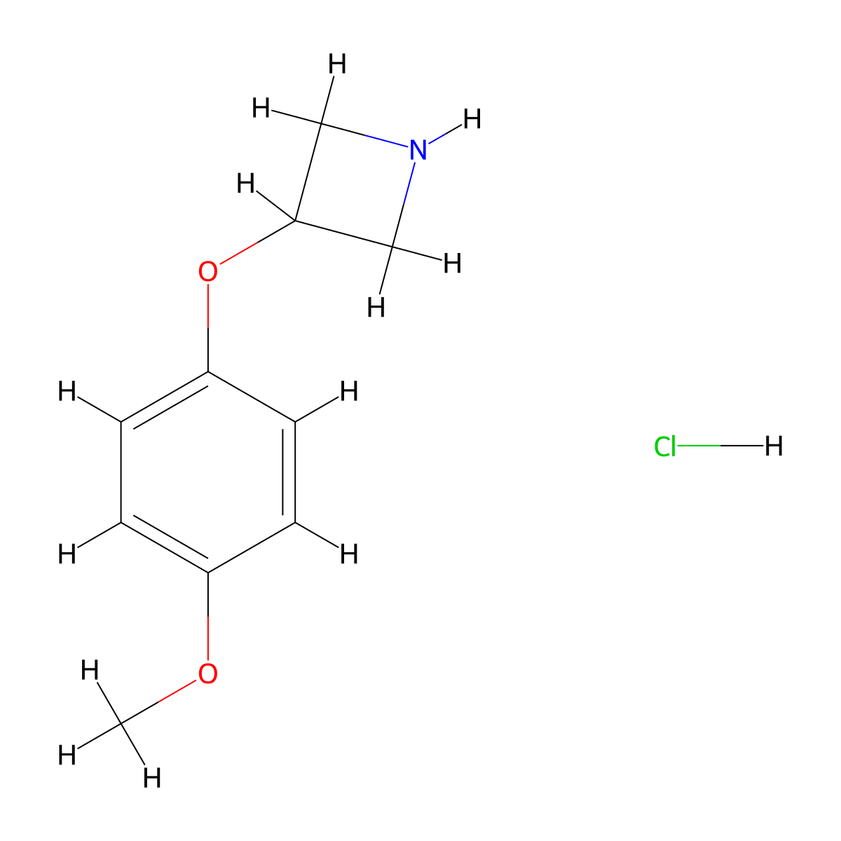 3-(4-Methoxyphenoxy)azetidine hydrochloride molecular structure, CAS 1236862-34-2