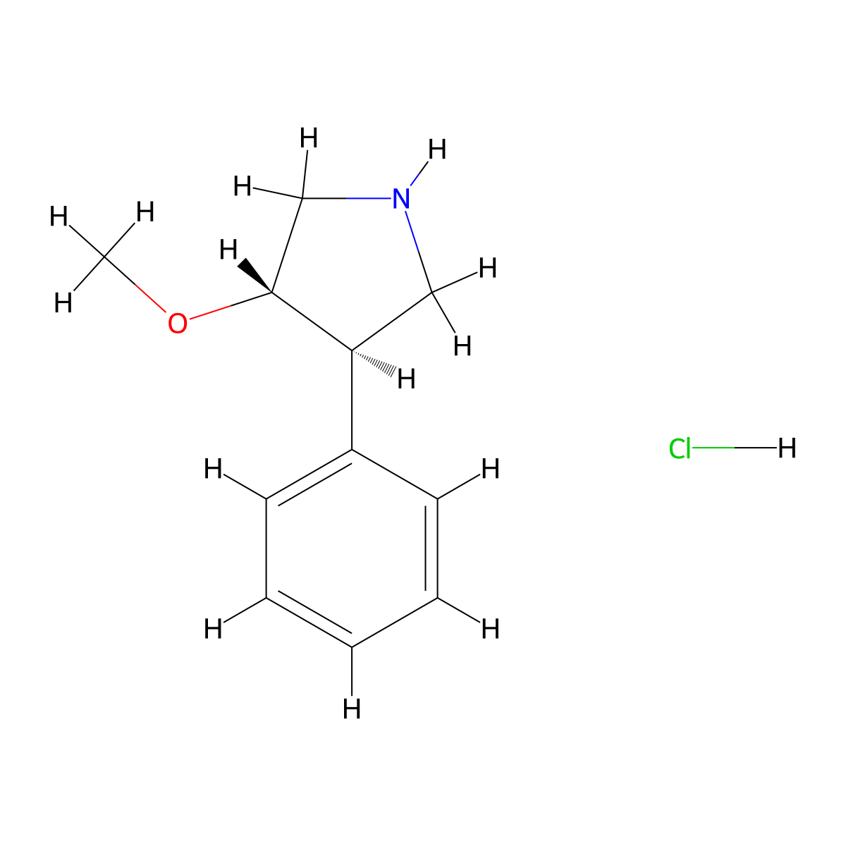 (3S,4R)-3-methoxy-4-phenylpyrrolidine hydrochloride molecular structure, CAS 1236862-42-2