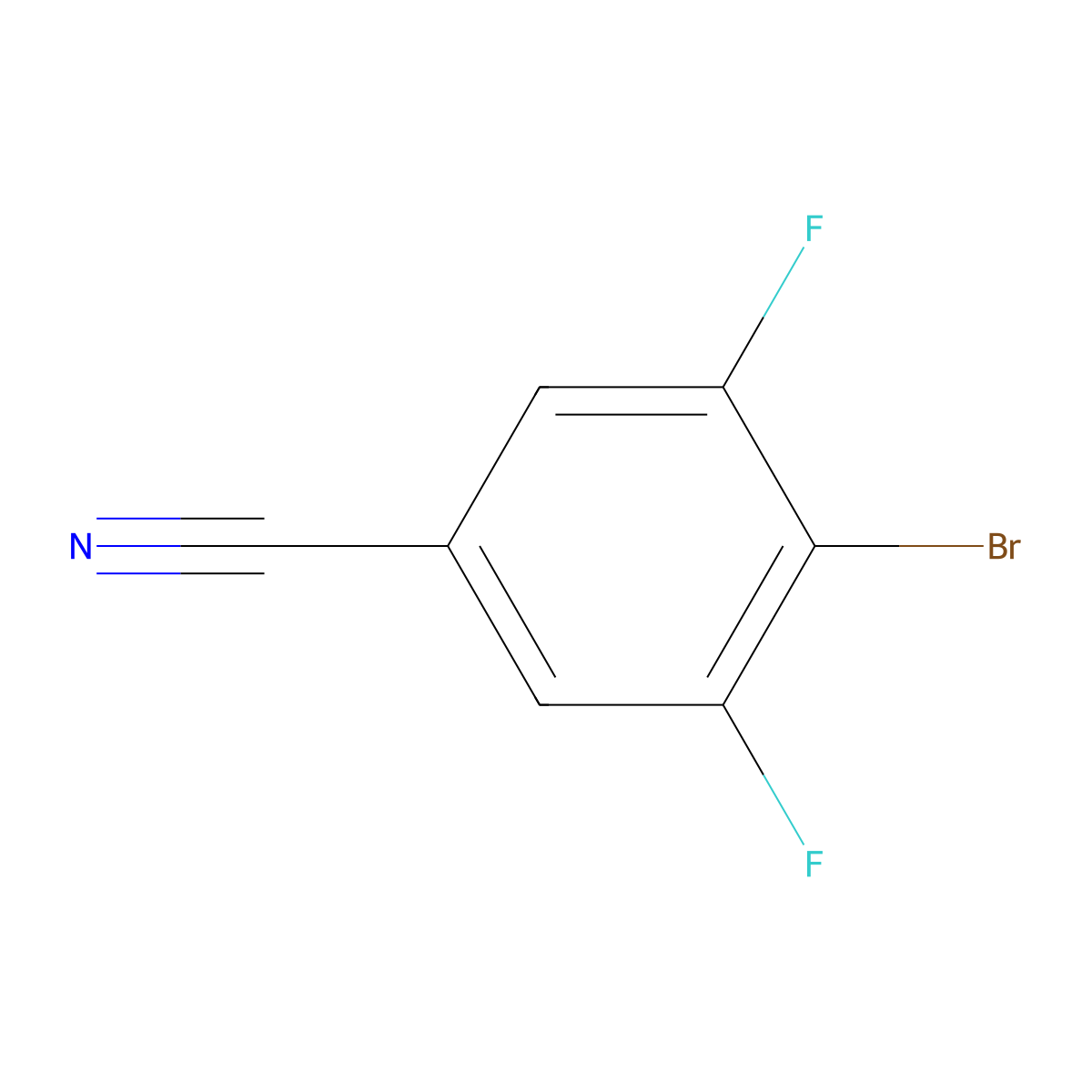 4-Bromo-3,5-difluorobenzonitrile molecular structure, CAS 123688-59-5