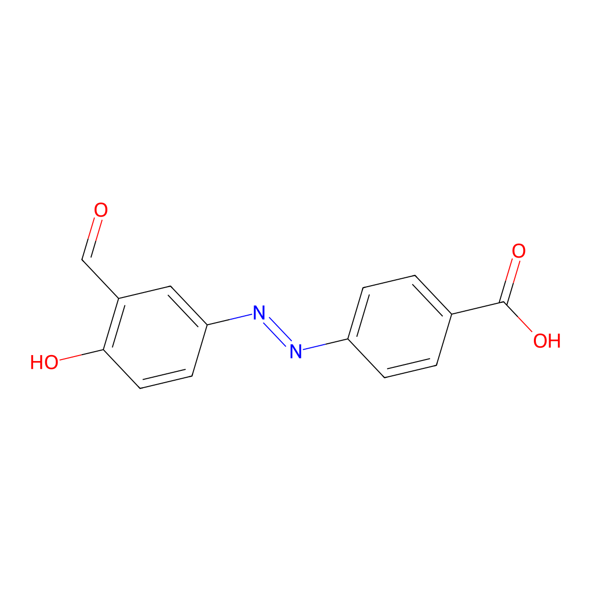 Benzoic acid, 4-[(3-formyl-4-hydroxyphenyl)azo]- molecular structure, CAS 123692-96-6
