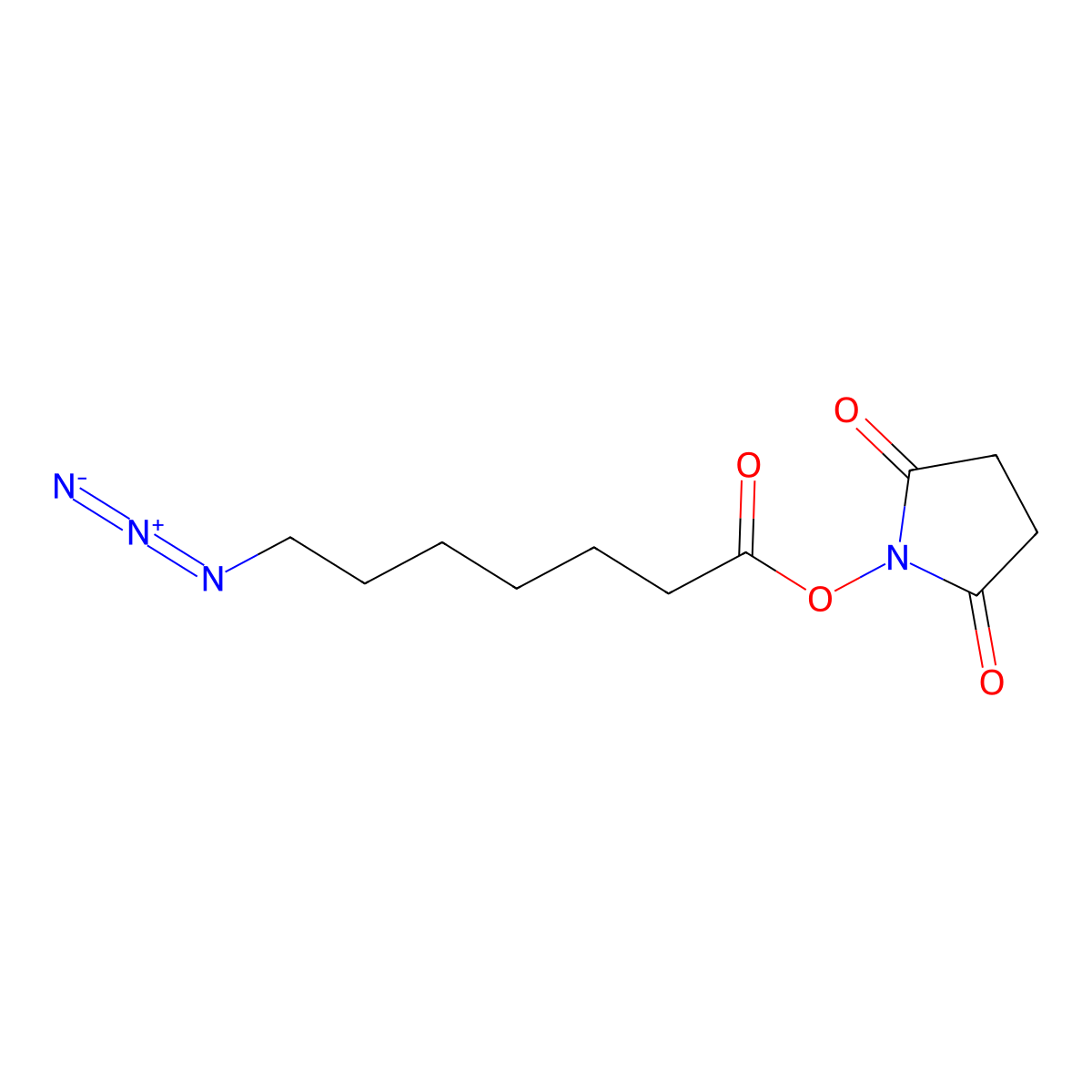 2,5-Dioxopyrrolidin-1-yl 7-azidoheptanoate molecular structure, CAS 1236969-94-0