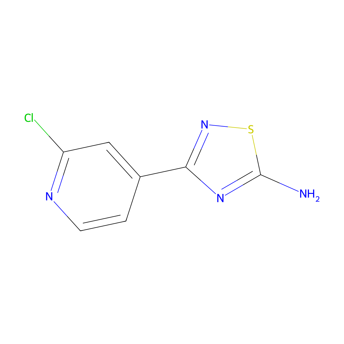 3-(2-Chloropyridin-4-yl)-1,2,4-thiadiazol-5-amine molecular structure, CAS 1236970-11-8