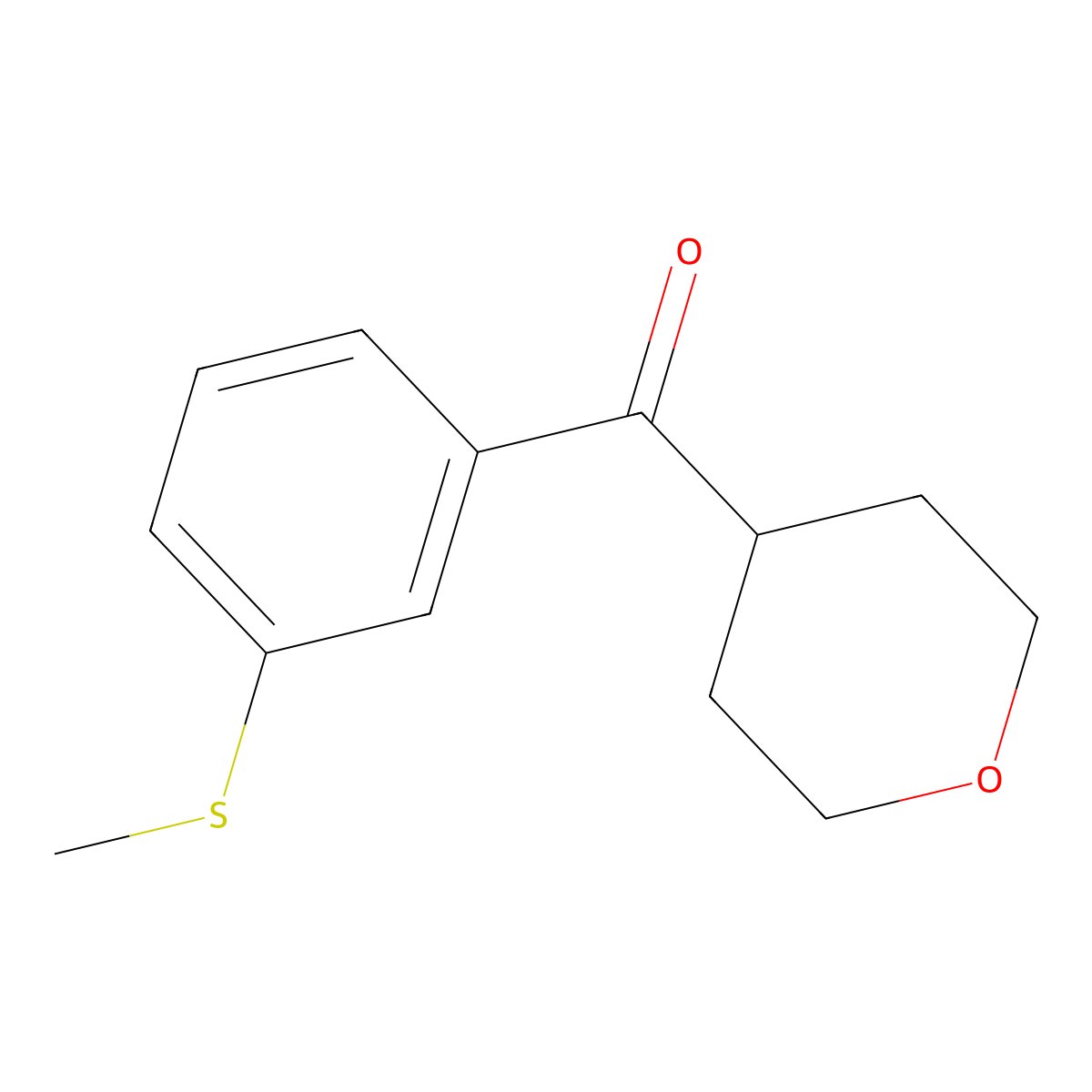[3-(Methylthio)phenyl](tetrahydro-2H-pyran-4-yl)methanone molecular structure, CAS 1236973-55-9