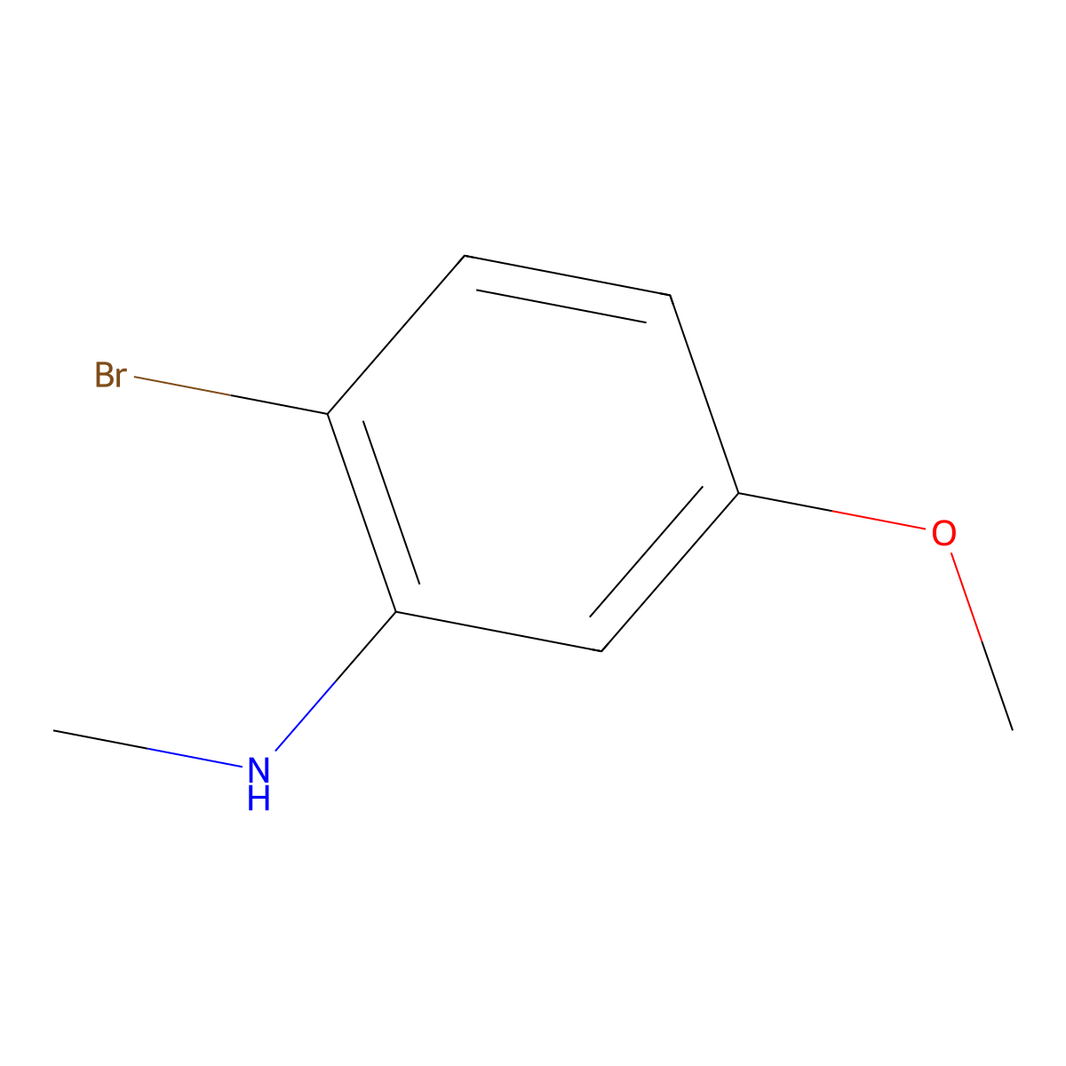 2-bromo-5-methoxy-N-methylaniline molecular structure, CAS 1237027-05-2