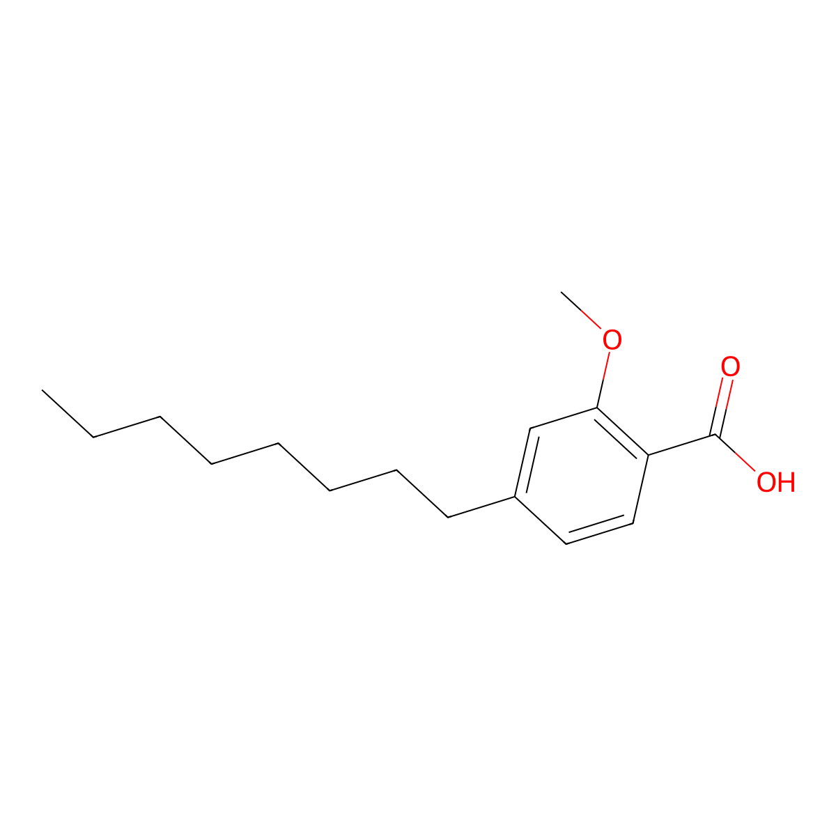 2-Methoxy-4-octylbenzoic acid molecular structure, CAS 1237069-96-3