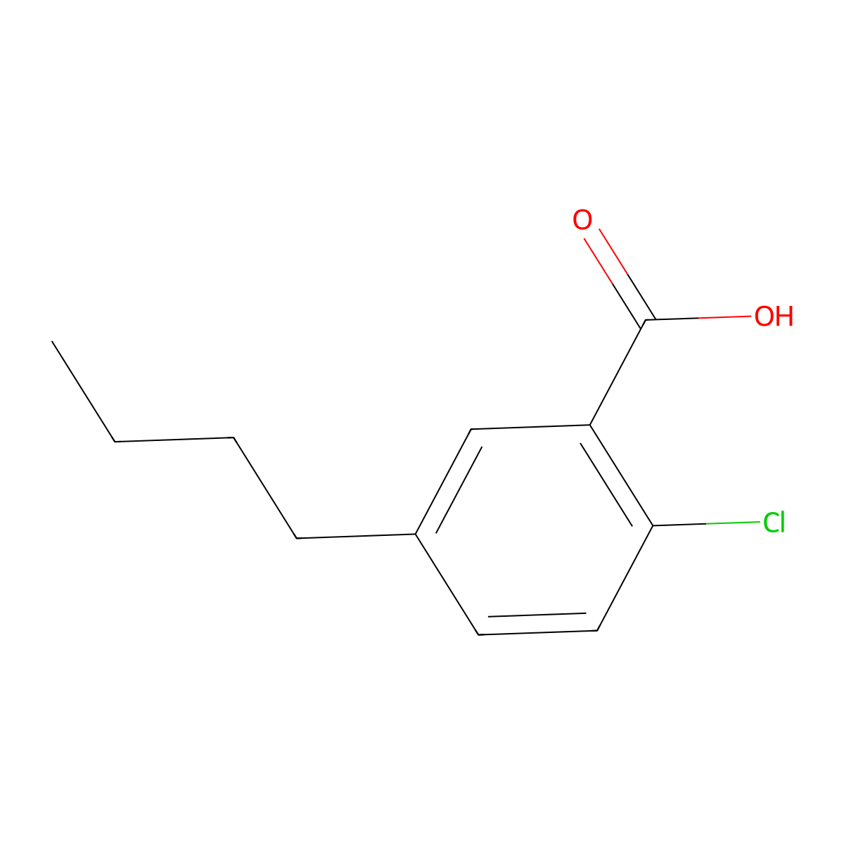 5-Butyl-2-chlorobenzoic acid molecular structure, CAS 1237071-48-5