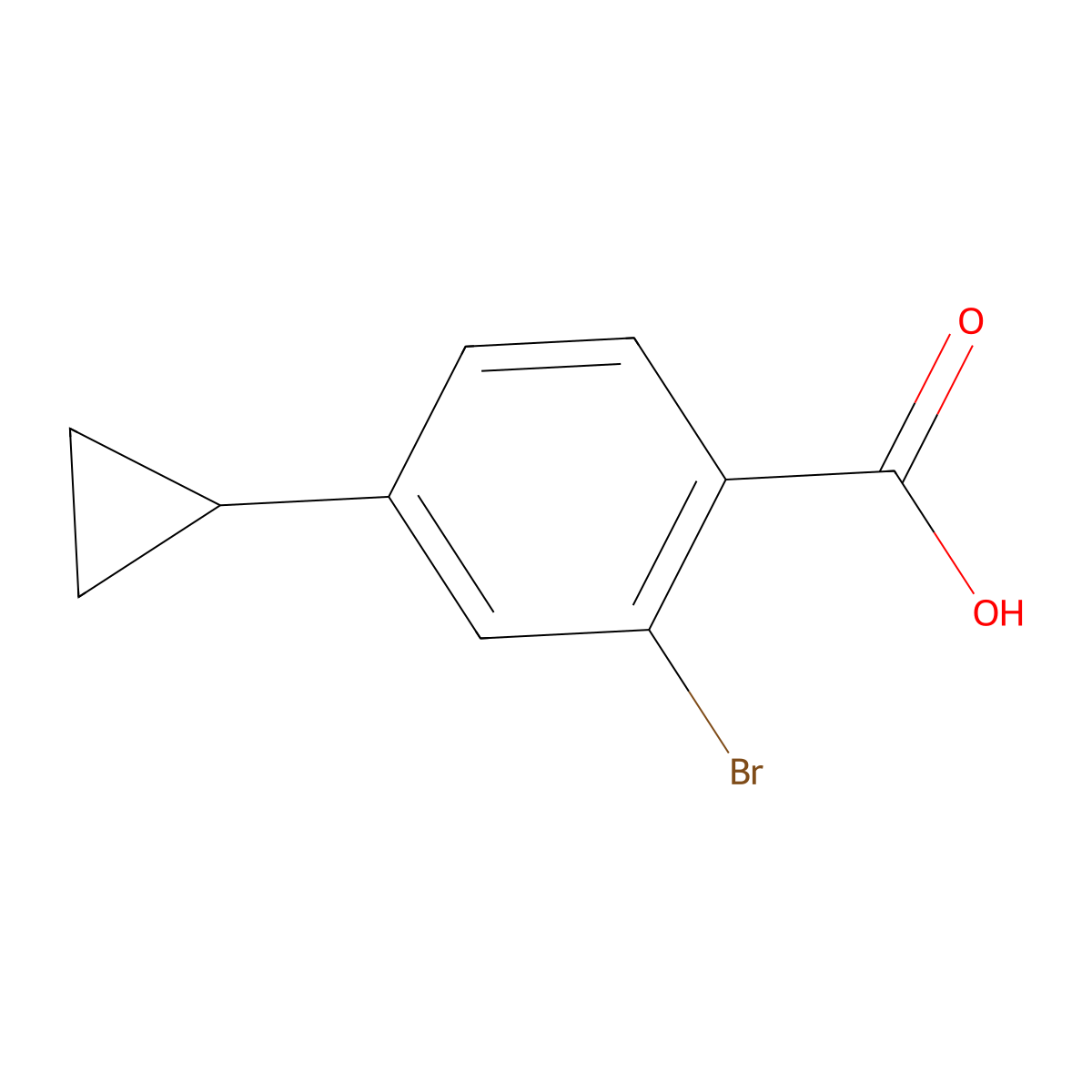 2-Bromo-4-cyclopropylbenzoic acid molecular structure, CAS 1237073-59-4