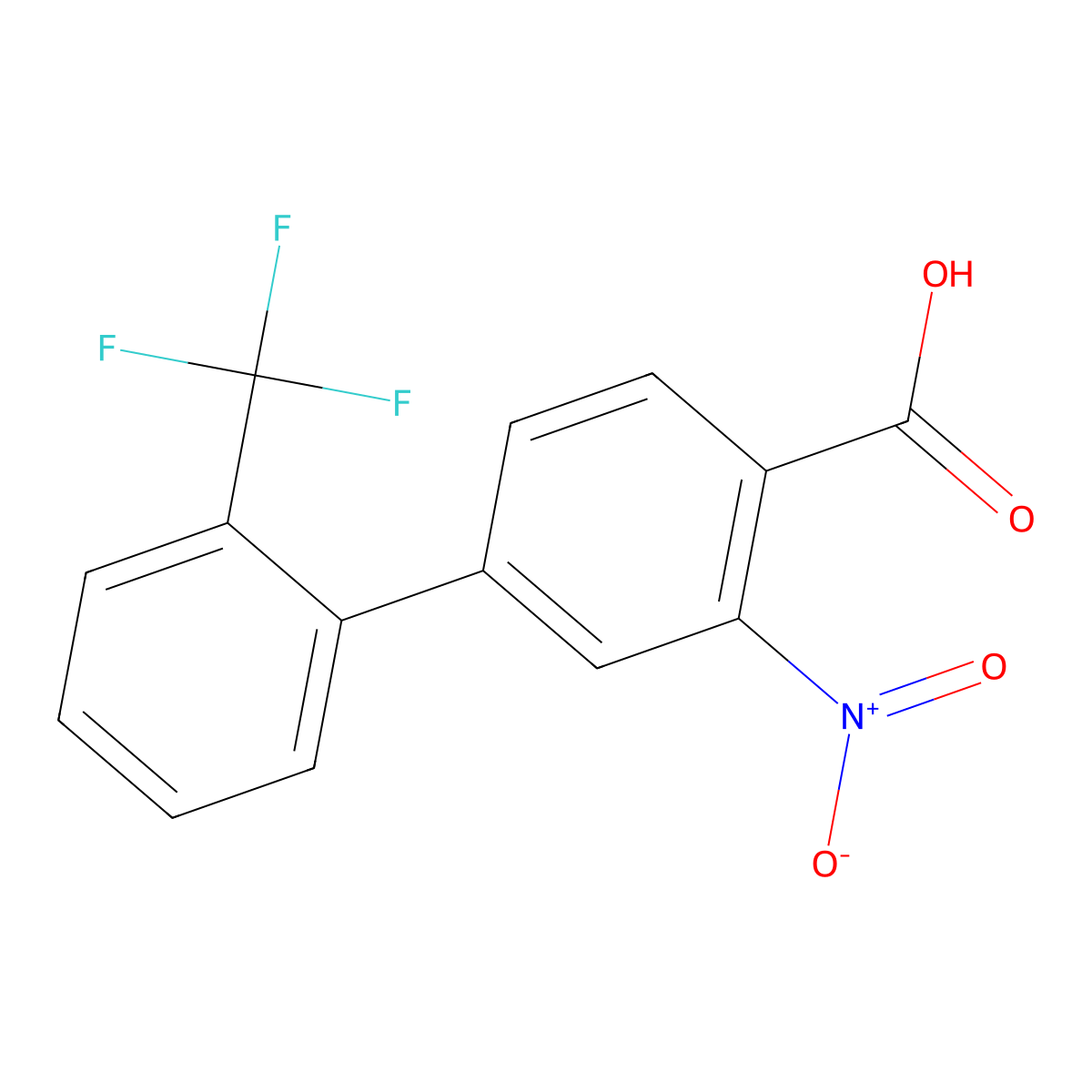 2-Nitro-4-(2-trifluoromethylphenyl)benzoic acid molecular structure, CAS 1237075-29-4