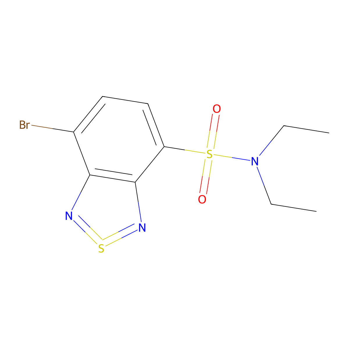 7-bromo-N,N-diethyl-2,1,3-benzothiadiazole-4-sulfonamide molecular structure, CAS 123708-32-7