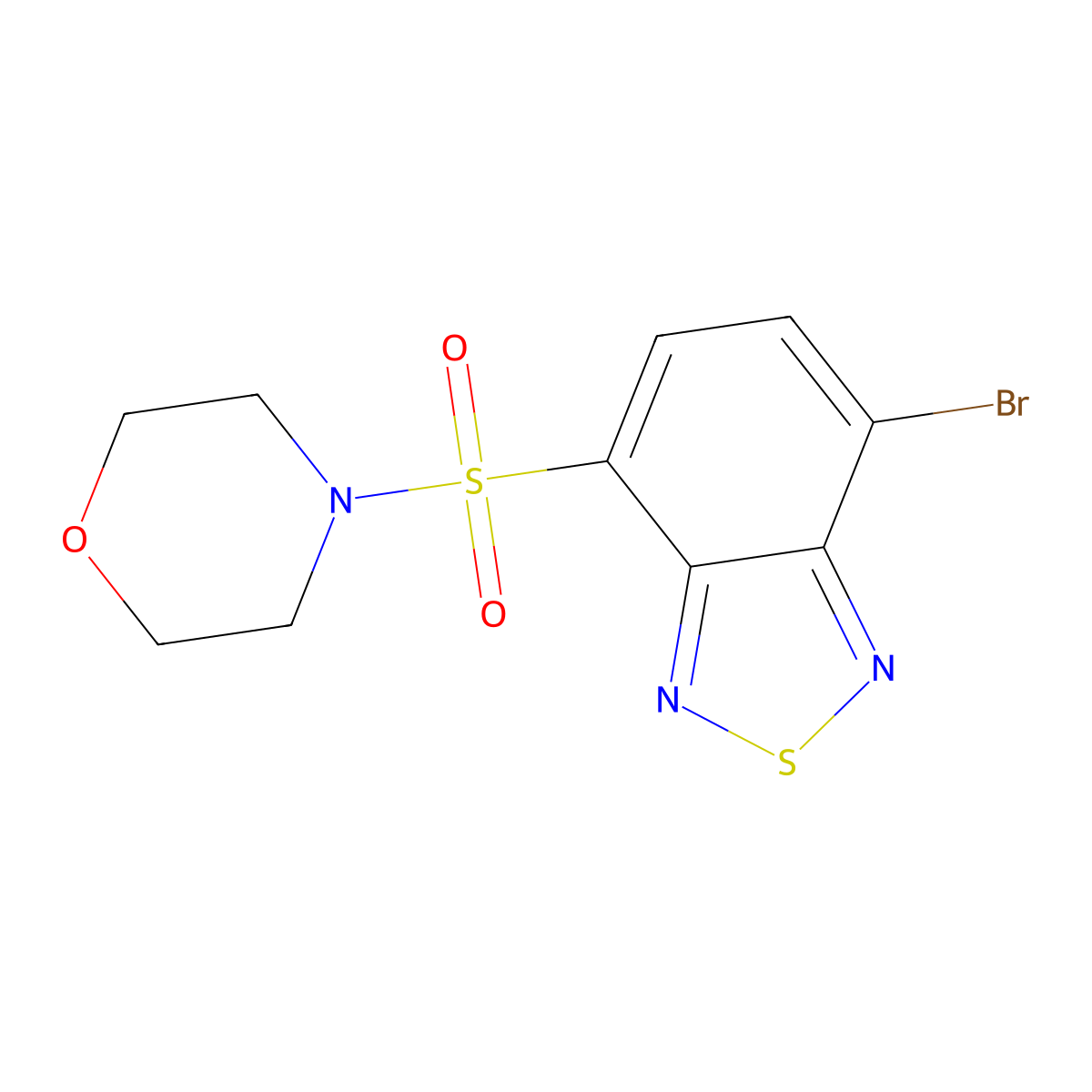 4-Bromo-7-(4-morpholinylsulfonyl)-2,1,3-benzothiadiazole molecular structure, CAS 123708-38-3