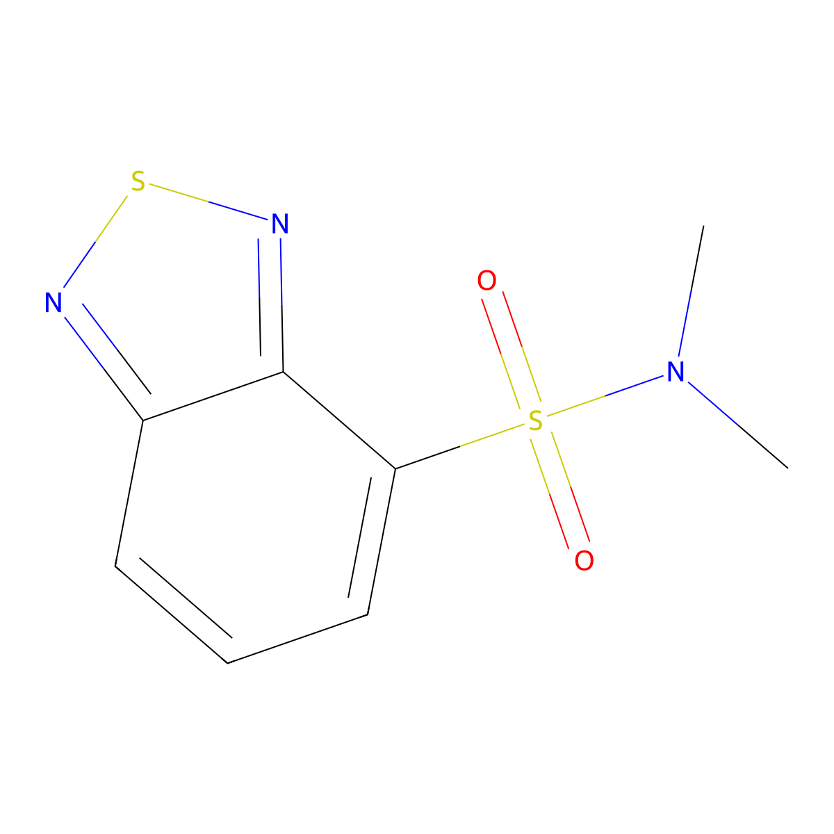 N,N-Dimethyl-2,1,3-benzothiadiazole-4-sulfonamide molecular structure, CAS 123708-41-8