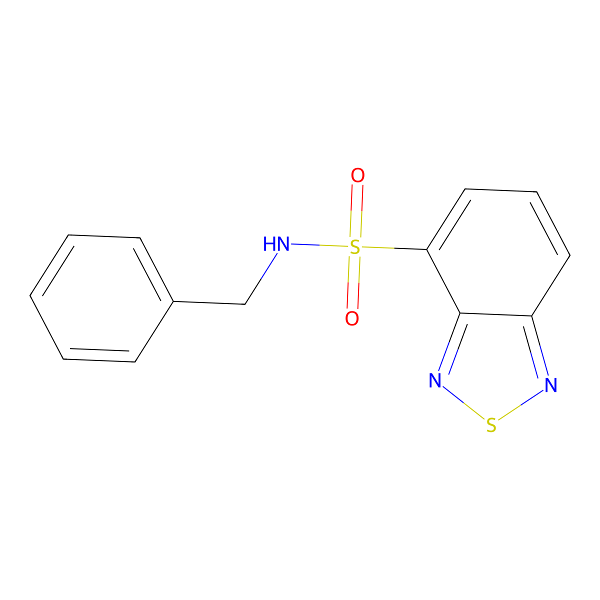 N-benzyl-2,1,3-benzothiadiazole-4-sulfonamide molecular structure, CAS 123708-43-0