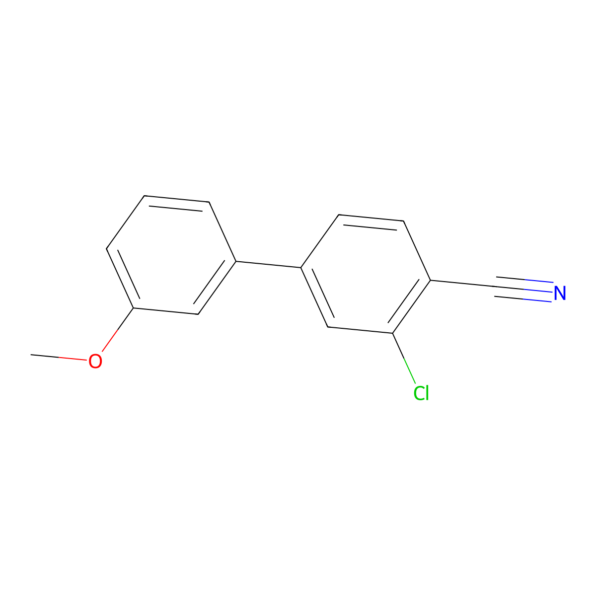 2-Chloro-4-(3-methoxyphenyl)benzonitrile molecular structure, CAS 1237081-74-1