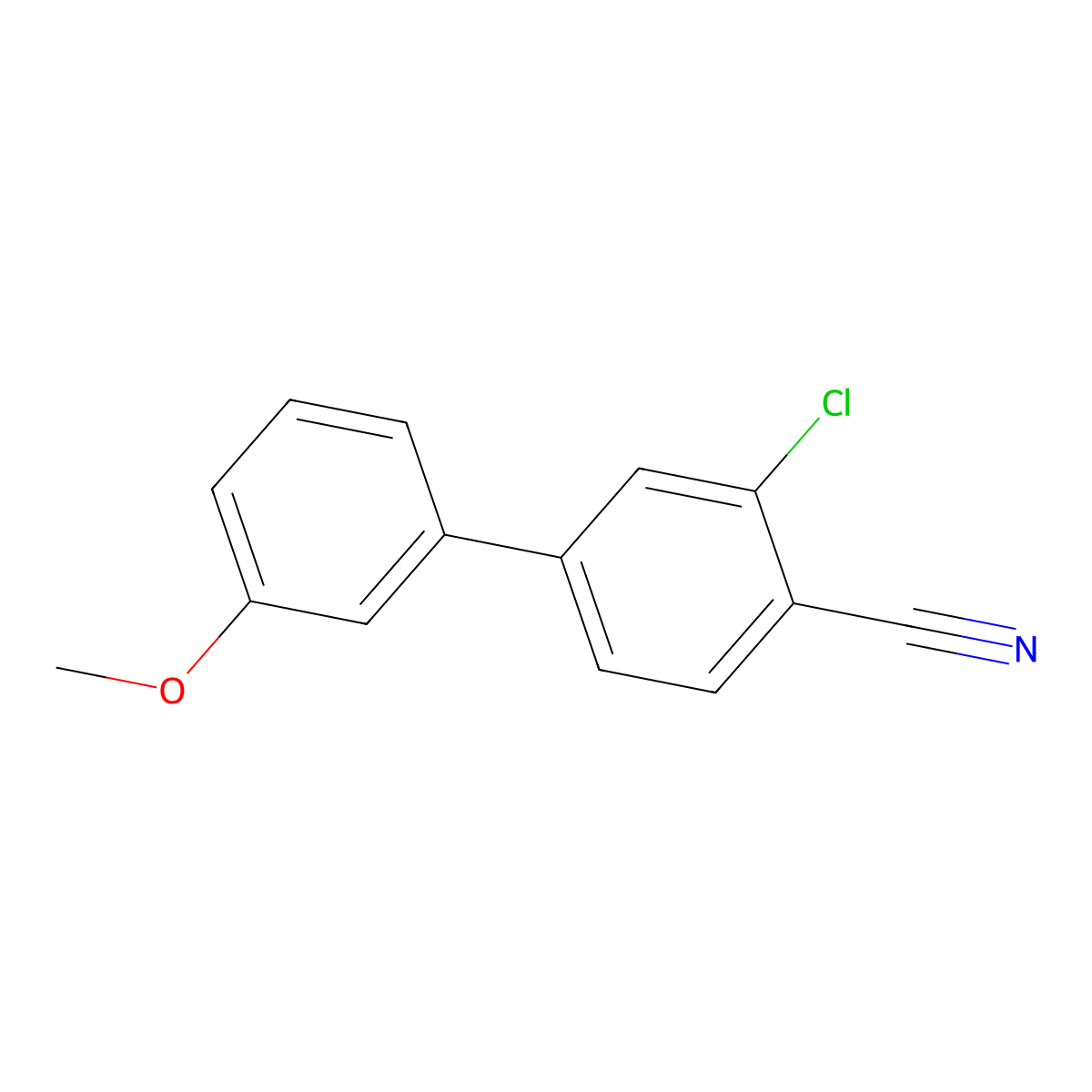 2-Chloro-4-(3-methoxyphenyl)benzonitrile molecular structure, CAS 1237081-74-1