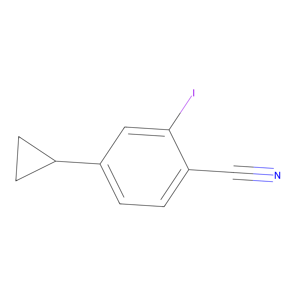 4-Cyclopropyl-2-iodobenzonitrile molecular structure, CAS 1237090-17-3
