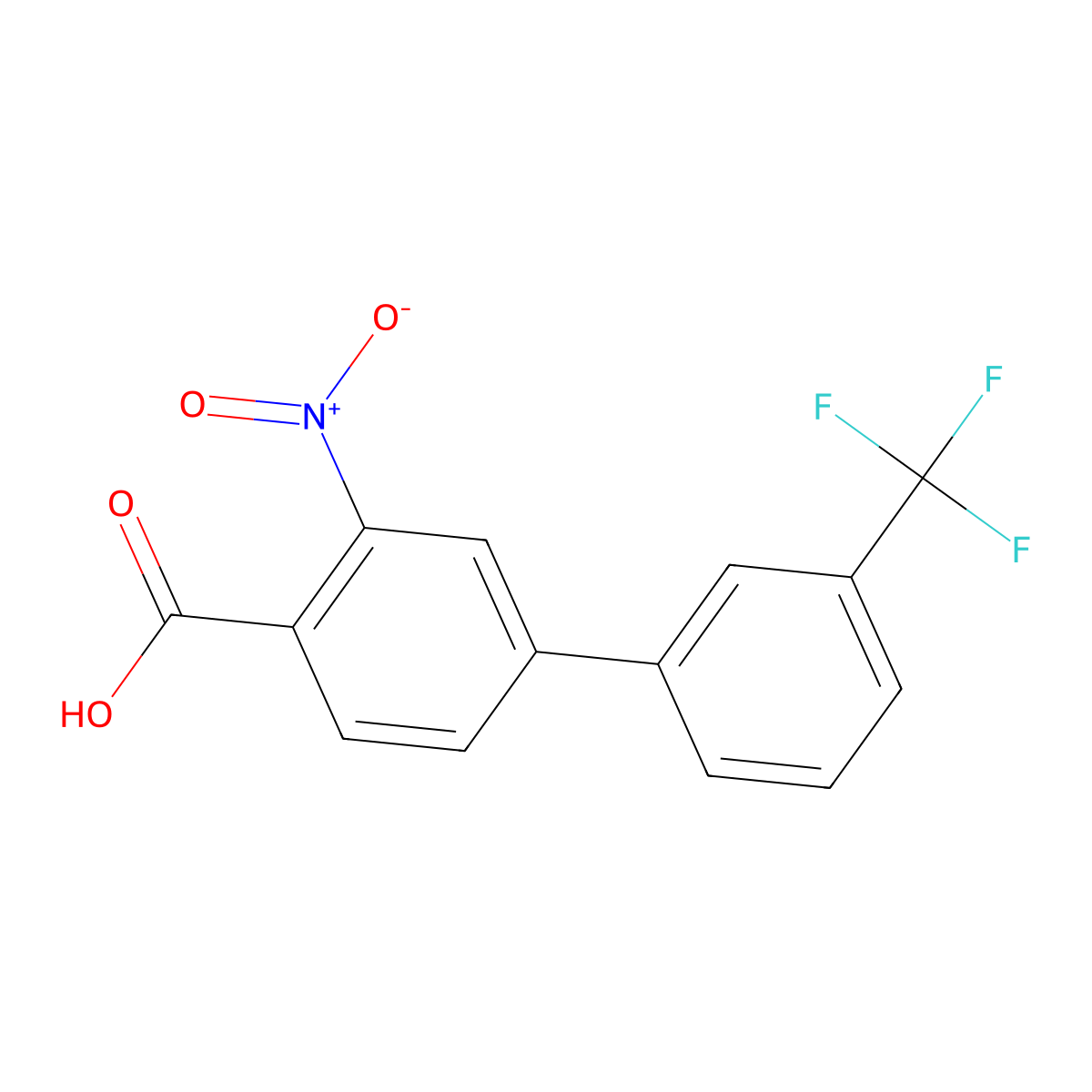 2-Nitro-4-(3-trifluoromethylphenyl)benzoic acid molecular structure, CAS 1237091-65-4