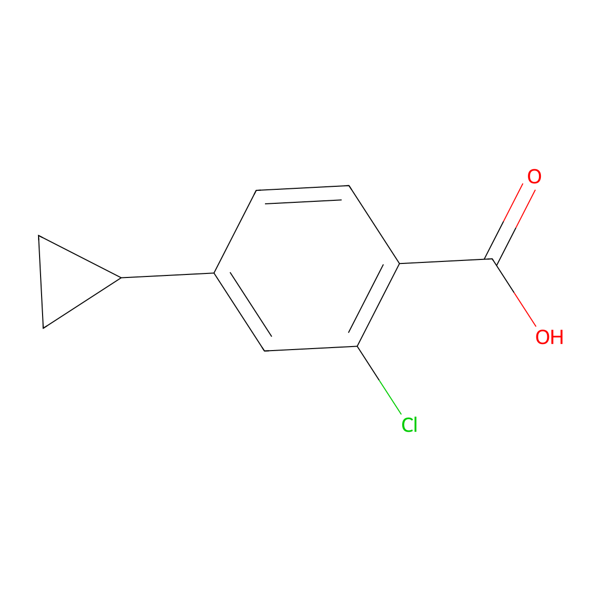 2-Chloro-4-cyclopropylbenzoic acid molecular structure, CAS 1237104-36-7