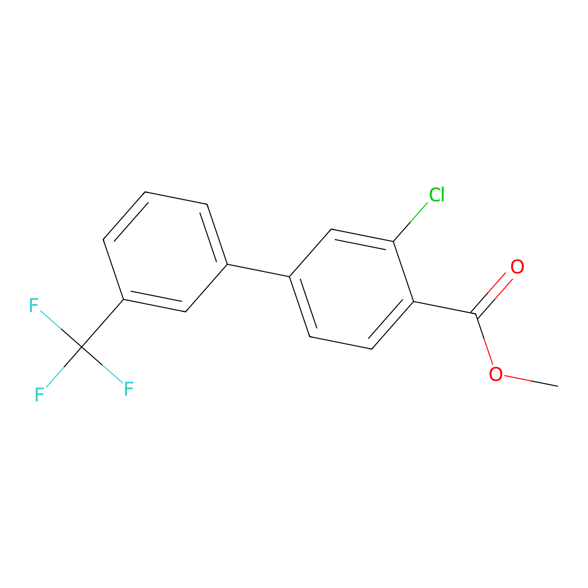 Methyl 2-chloro-4-[3-(trifluoromethyl)phenyl]benzoate molecular structure, CAS 1237105-80-4