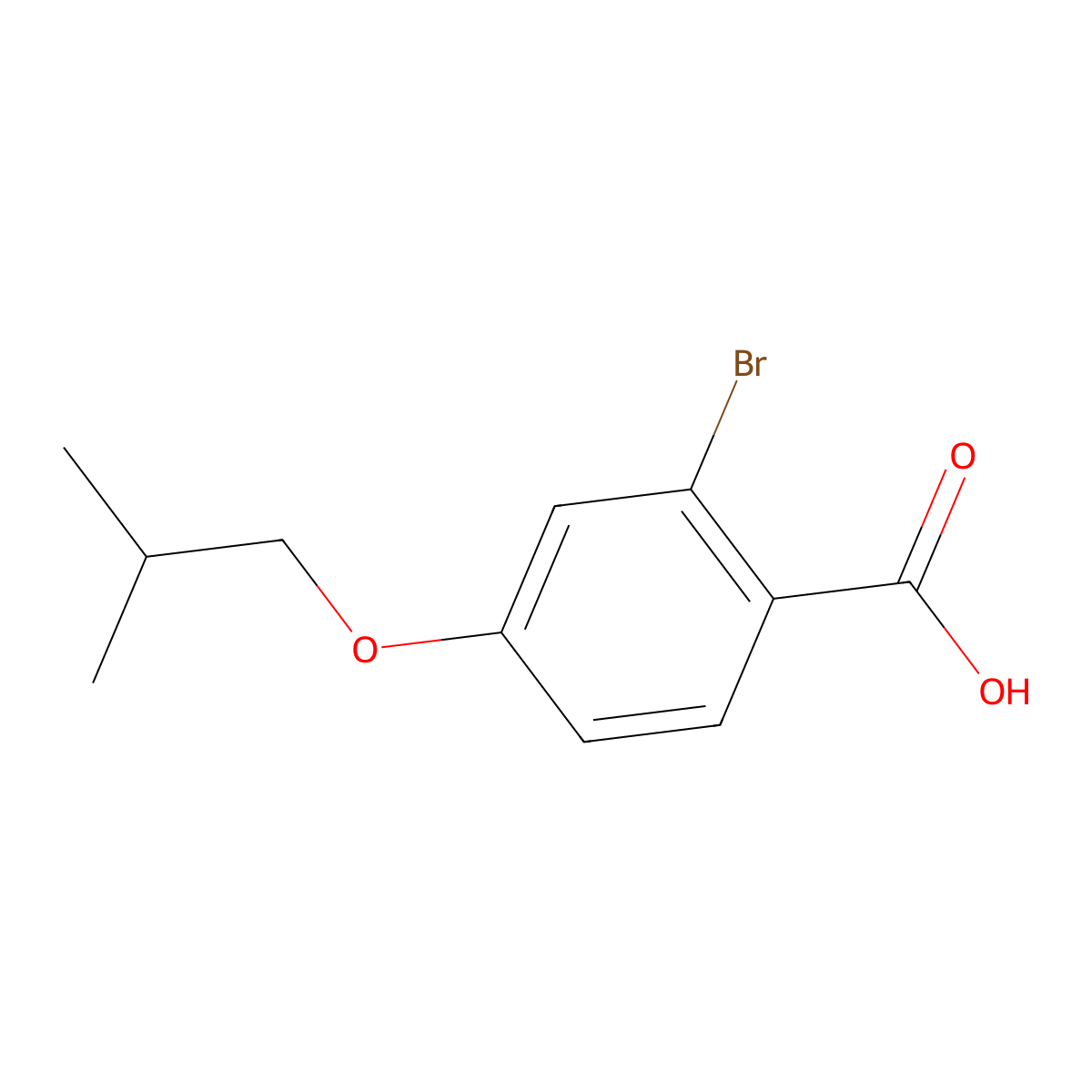 2-Bromo-4-(2-methylpropoxy)benzoic acid molecular structure, CAS 1237116-04-9