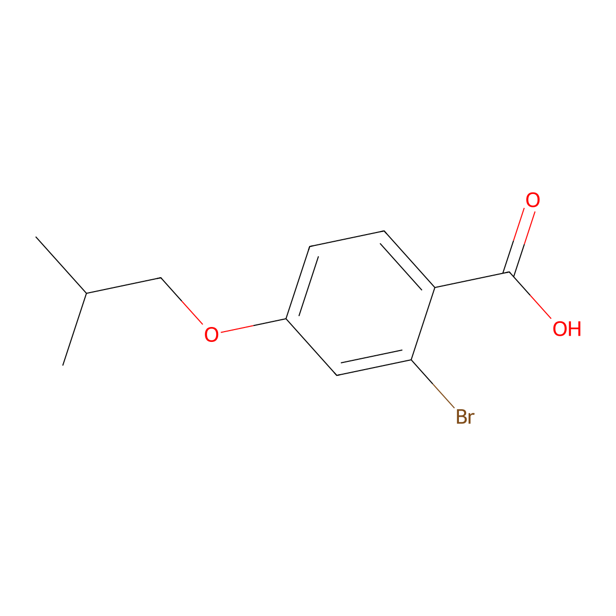 2-Bromo-4-(2-methylpropoxy)benzoic acid molecular structure, CAS 1237116-04-9