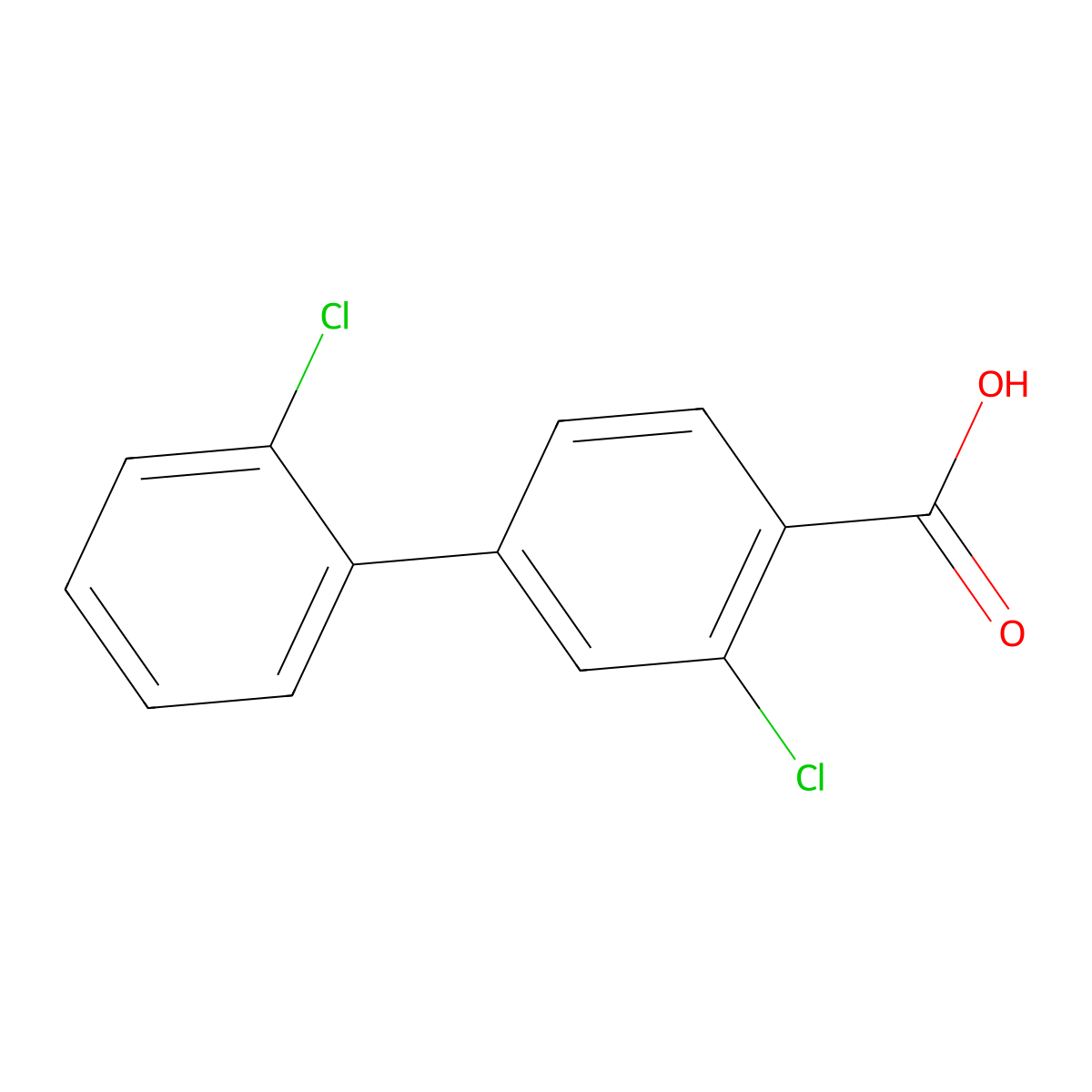 2',3-Dichloro-[1,1'-biphenyl]-4-carboxylic acid molecular structure, CAS 1237117-14-4