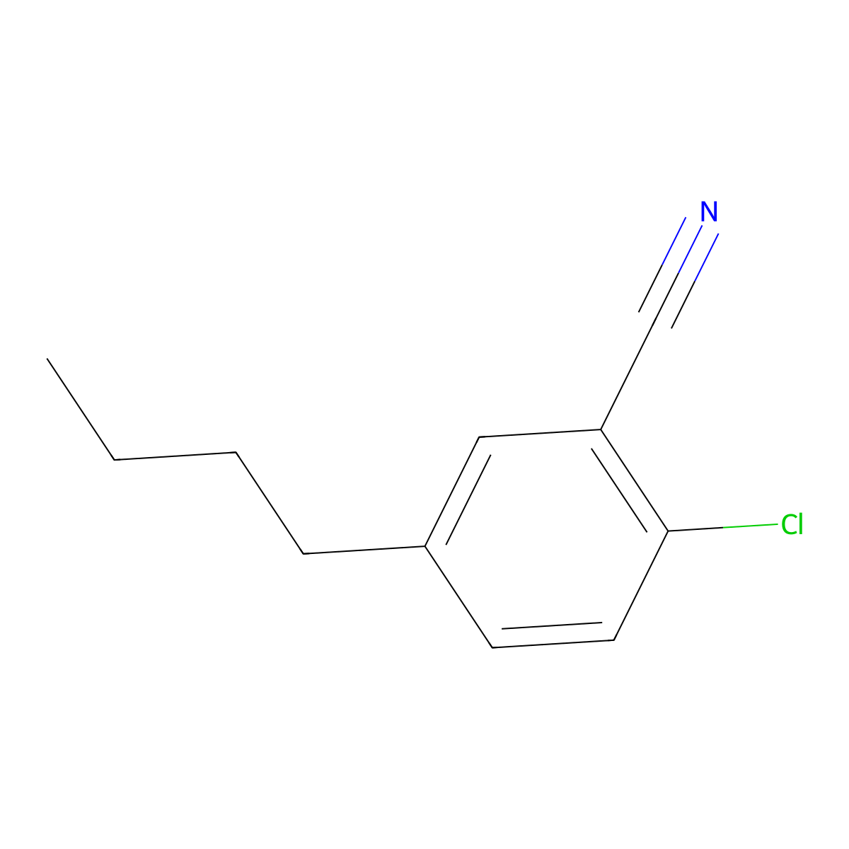 5-Butyl-2-chlorobenzonitrile molecular structure, CAS 1237117-29-1