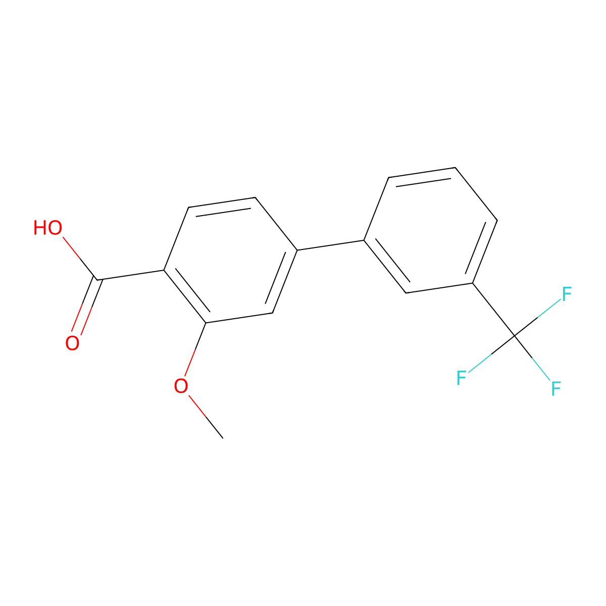 2-Methoxy-4-(3-trifluoromethylphenyl)benzoic acid molecular structure, CAS 1237117-50-8