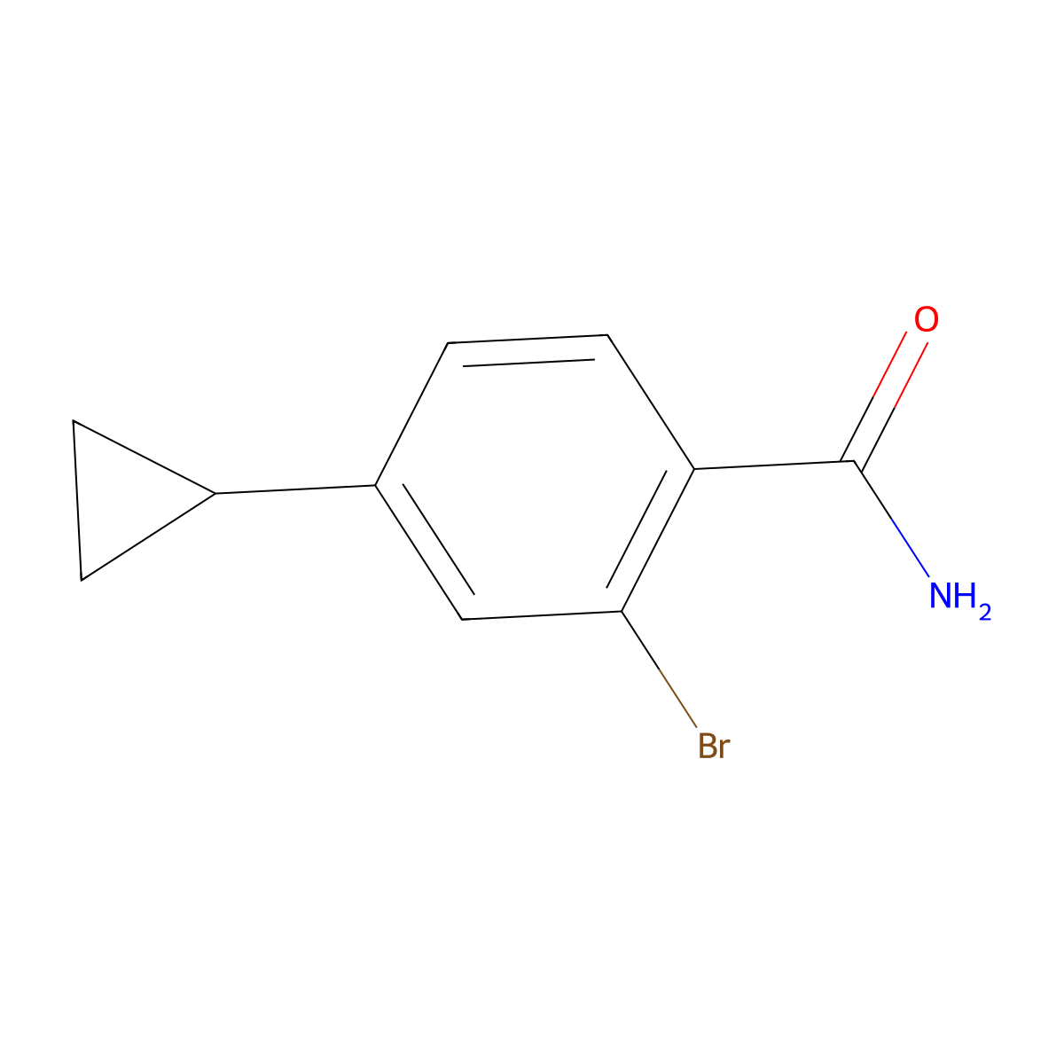 2-Bromo-4-cyclopropylbenzamide molecular structure, CAS 1237118-71-6