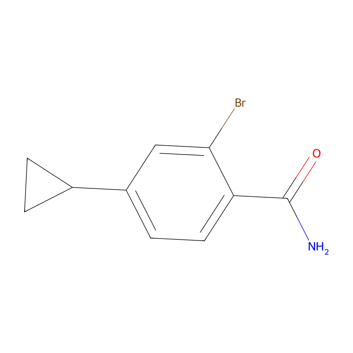 2-Bromo-4-cyclopropylbenzamide molecular structure, CAS 1237118-71-6