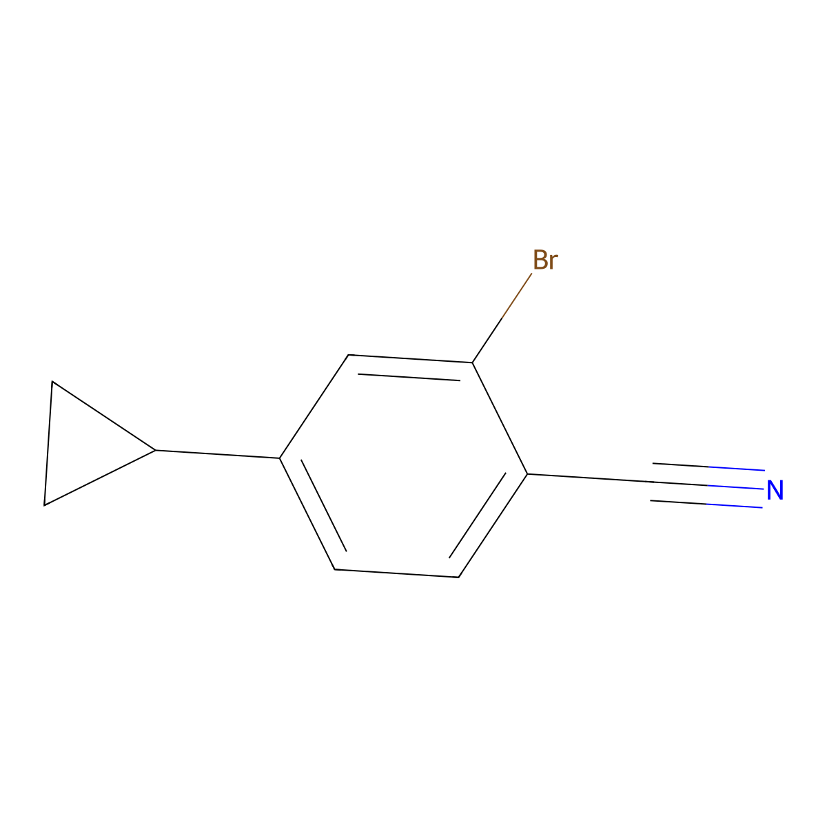 2-Bromo-4-cyclopropylbenzonitrile molecular structure, CAS 1237130-18-5