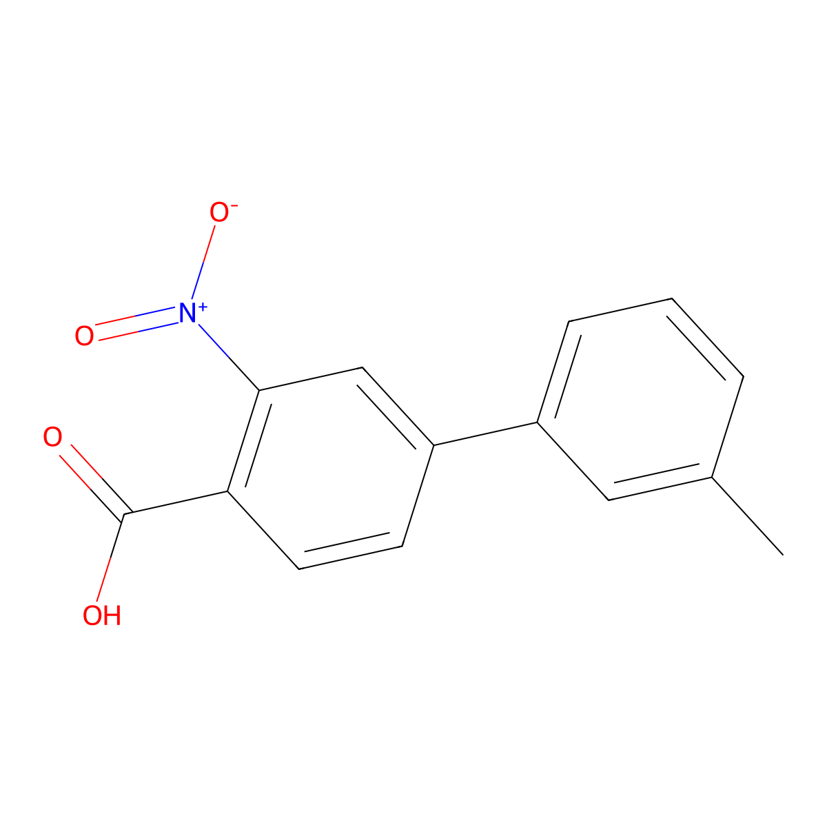 4-(3-Methylphenyl)-2-nitrobenzoic acid molecular structure, CAS 1237135-63-5