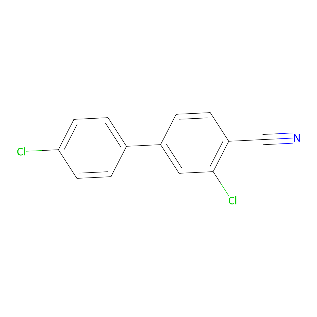 2-Chloro-4-(4-chlorophenyl)benzonitrile molecular structure, CAS 1237137-24-4