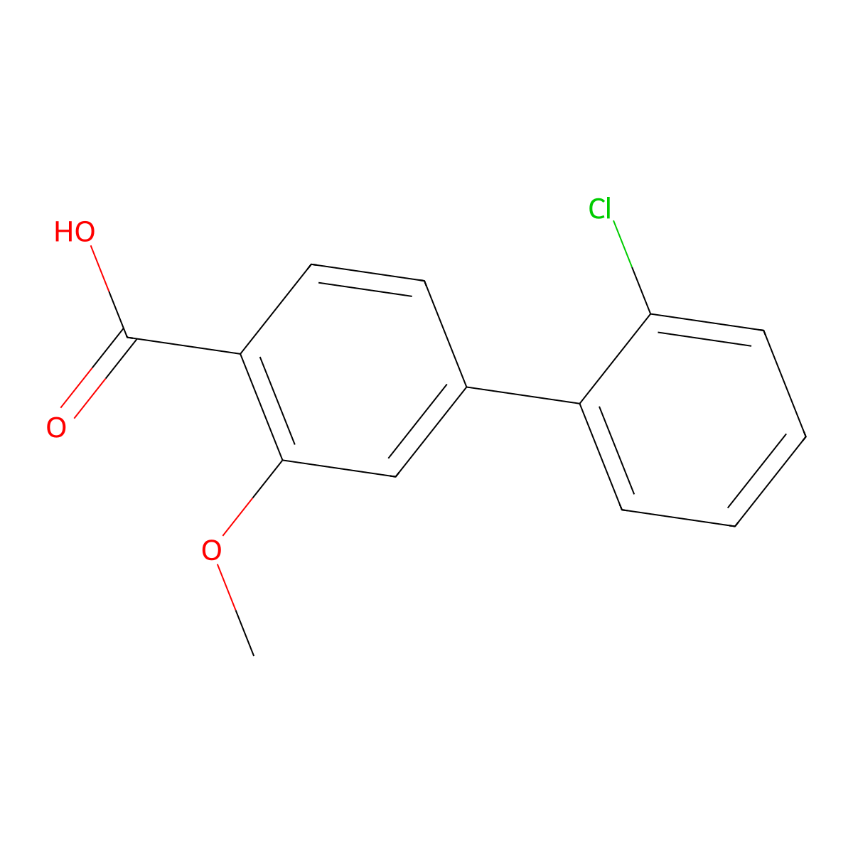 4-(2-Chlorophenyl)-2-methoxybenzoic acid molecular structure, CAS 1237140-29-2