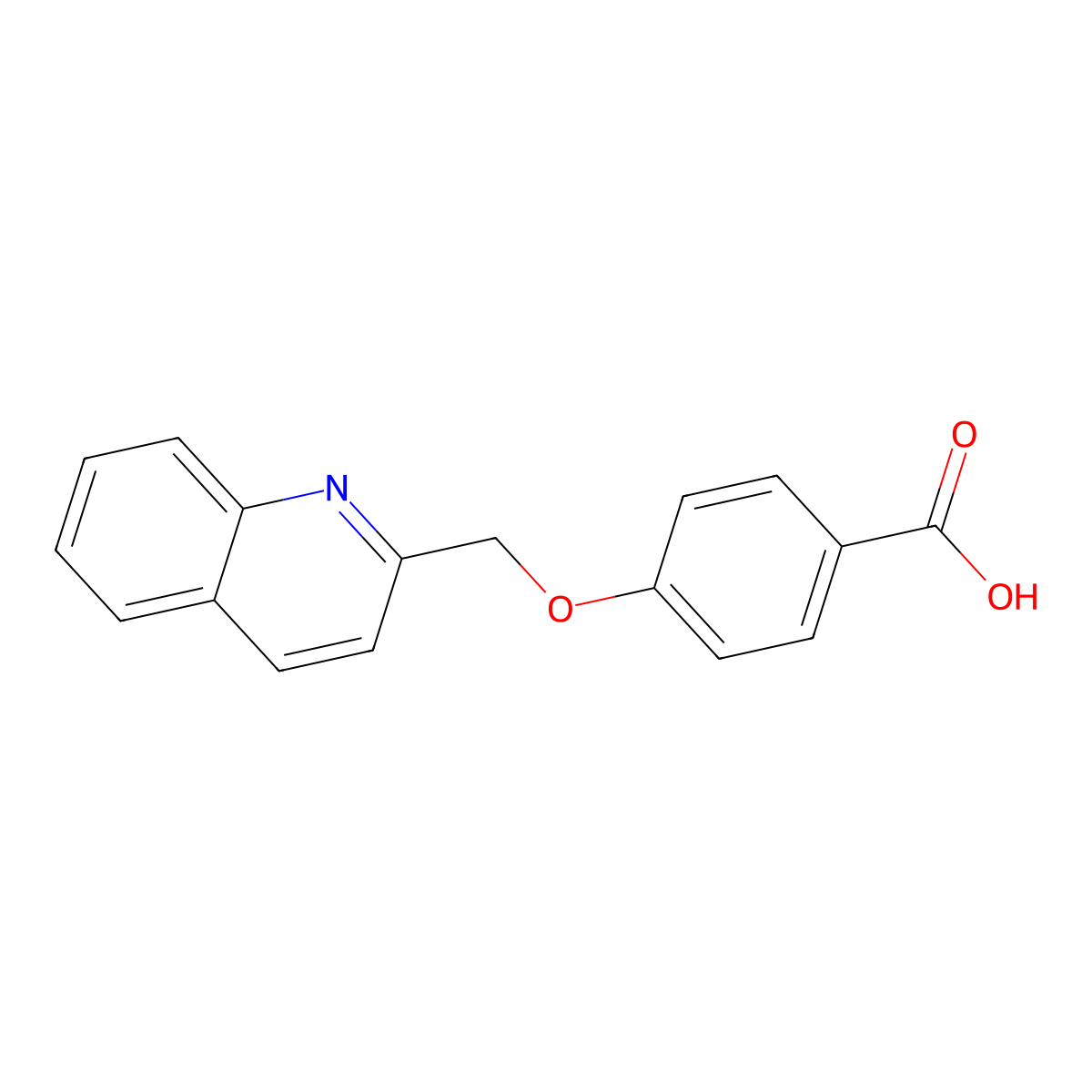 4-(quinolin-2-ylmethoxy)benzoic Acid molecular structure, CAS 123724-16-3