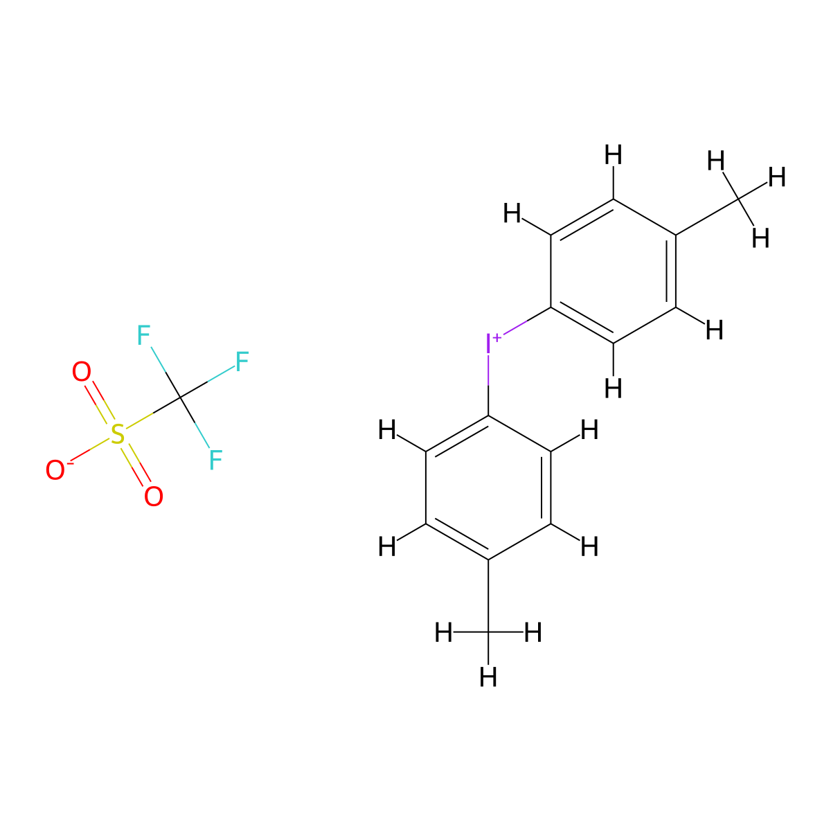 Di-p-tolyliodonium trifluoromethanesulfonate molecular structure, CAS 123726-16-9
