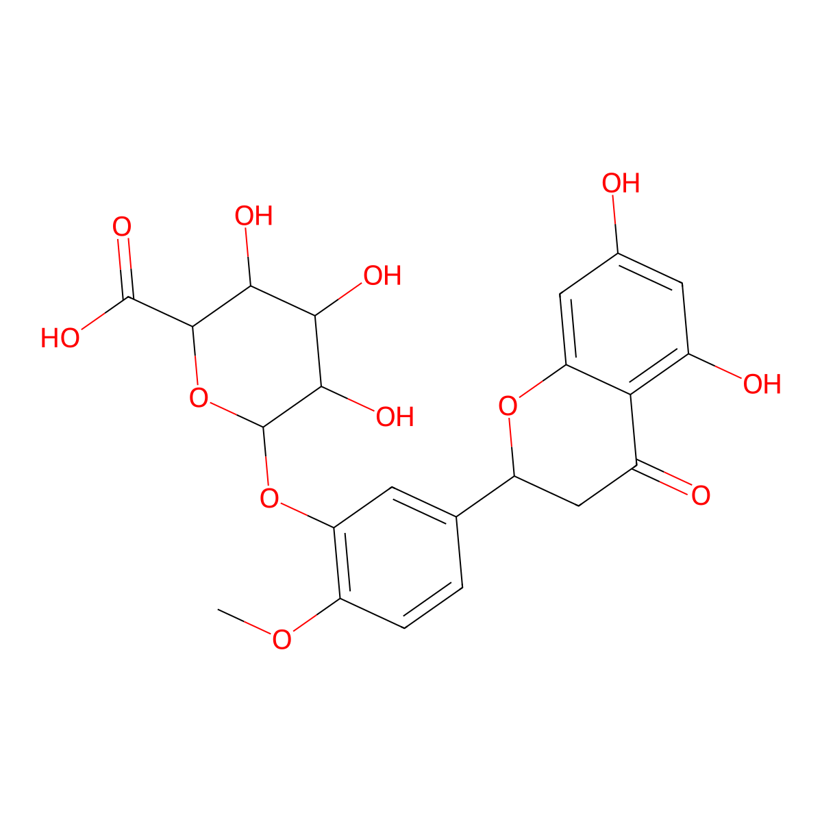 Hesperetin 3'-O-glucuronide molecular structure, CAS 1237479-05-8