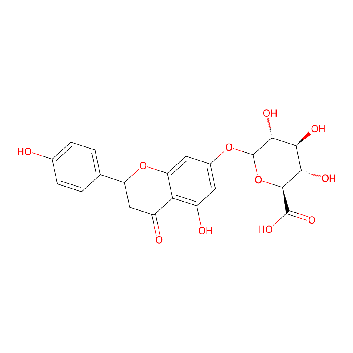 (2S,3S,4S,5R)-3,4,5-Trihydroxy-6-[[5-hydroxy-2-(4-hydroxyphenyl)-4-oxo-2,3-dihydrochromen-7-yl]oxy]oxane-2-carboxylic acid molecular structure, CAS 1237479-07-0
