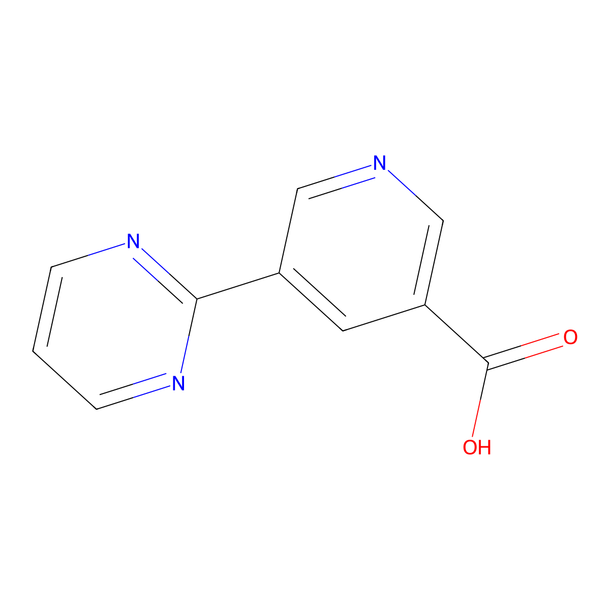 5-(Pyrimidin-2-yl)pyridine-3-carboxylic acid molecular structure, CAS 1237518-66-9