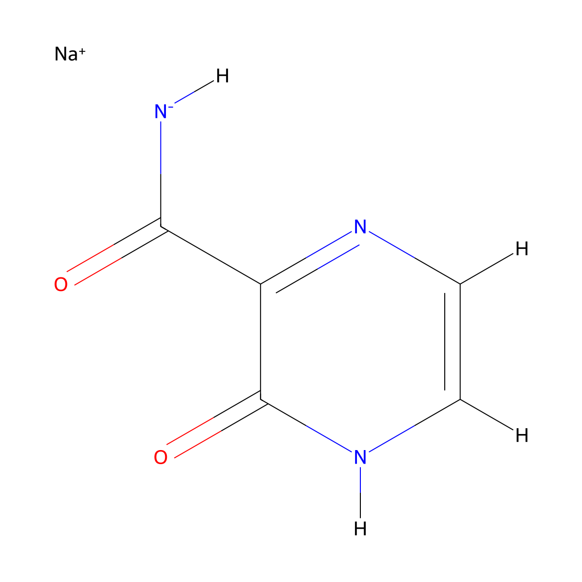 Sodium;(2-oxo-1H-pyrazine-3-carbonyl)azanide molecular structure, CAS 1237524-82-1
