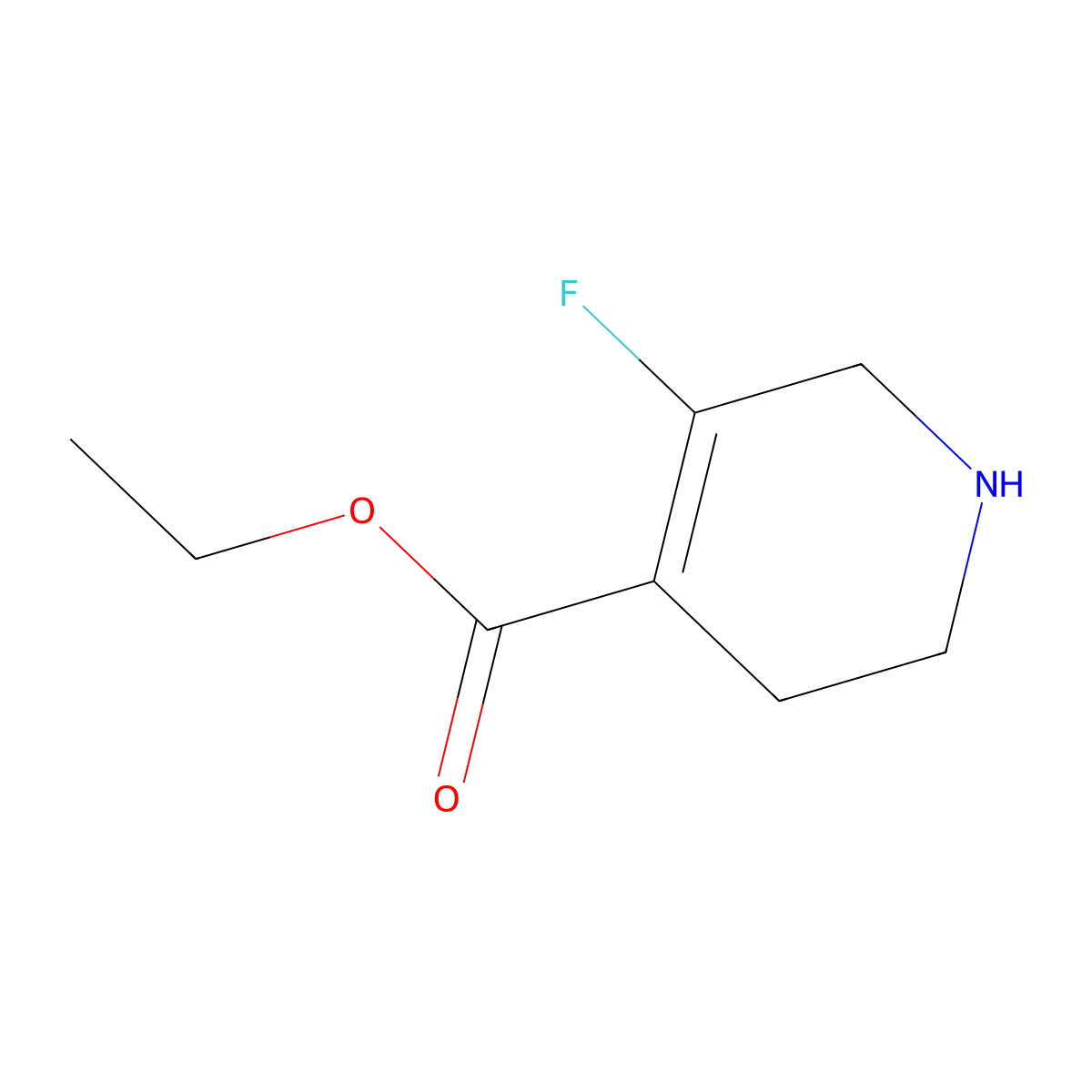 Ethyl 5-fluoro-1,2,3,6-tetrahydropyridine-4-carboxylate molecular structure, CAS 1237526-38-3
