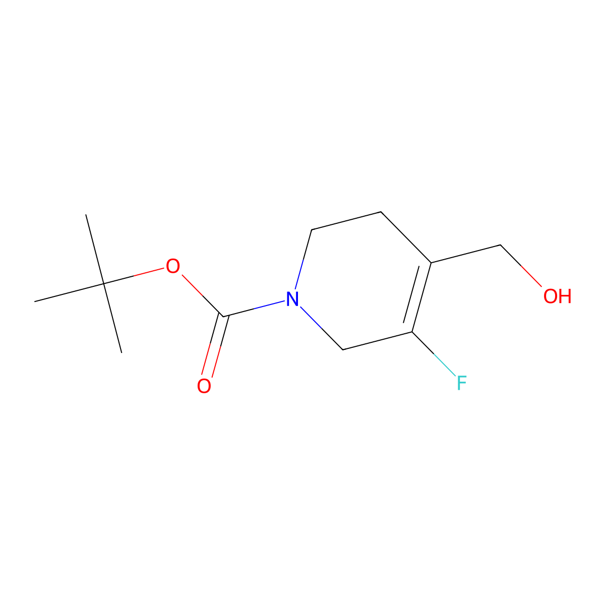 tert-Butyl 3-fluoro-4-(hydroxymethyl)-5,6-dihydropyridine-1(2H)-carboxylate molecular structure, CAS 1237526-40-7