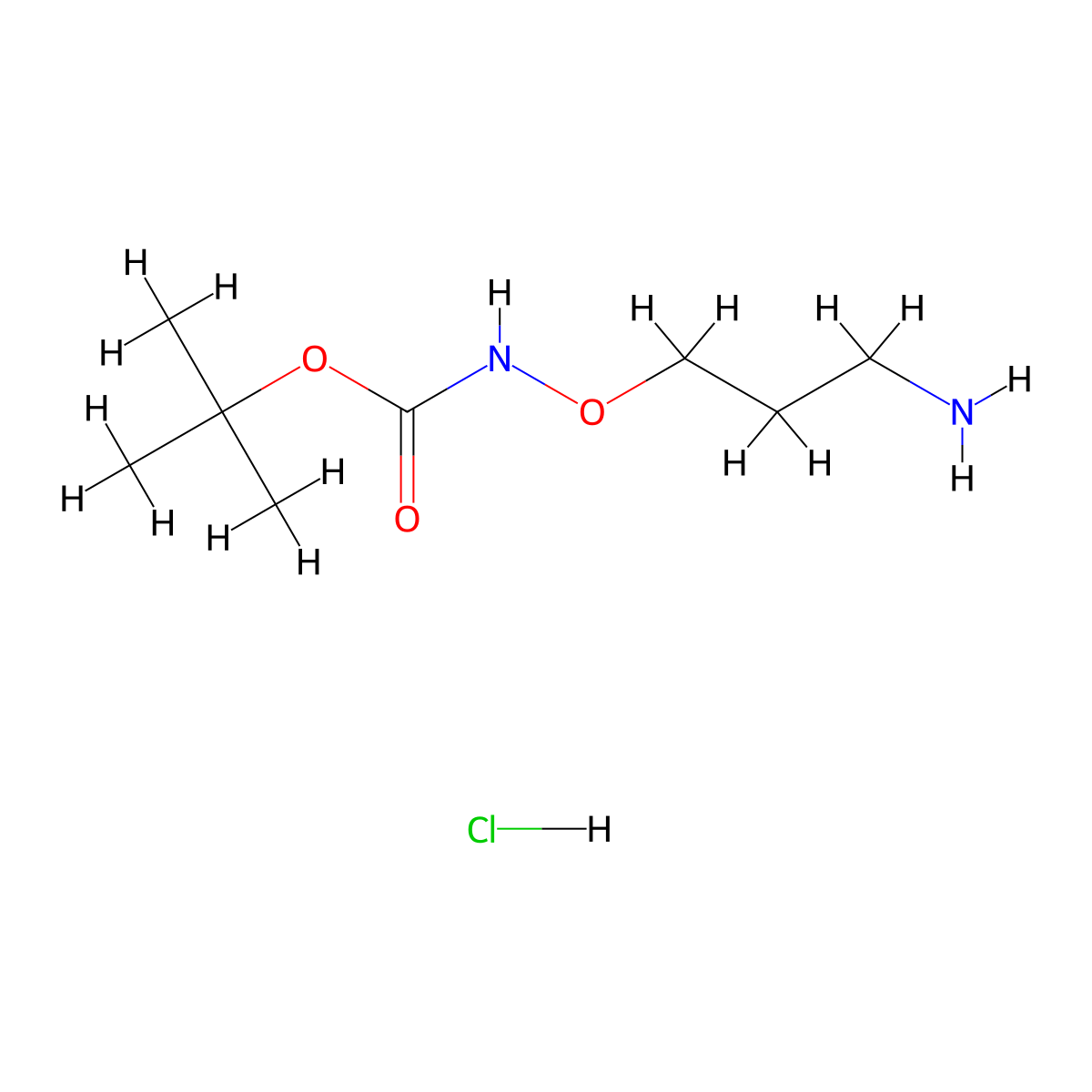 tert-butyl N-(3-aminopropoxy)carbamate hydrochloride molecular structure, CAS 1237528-49-2