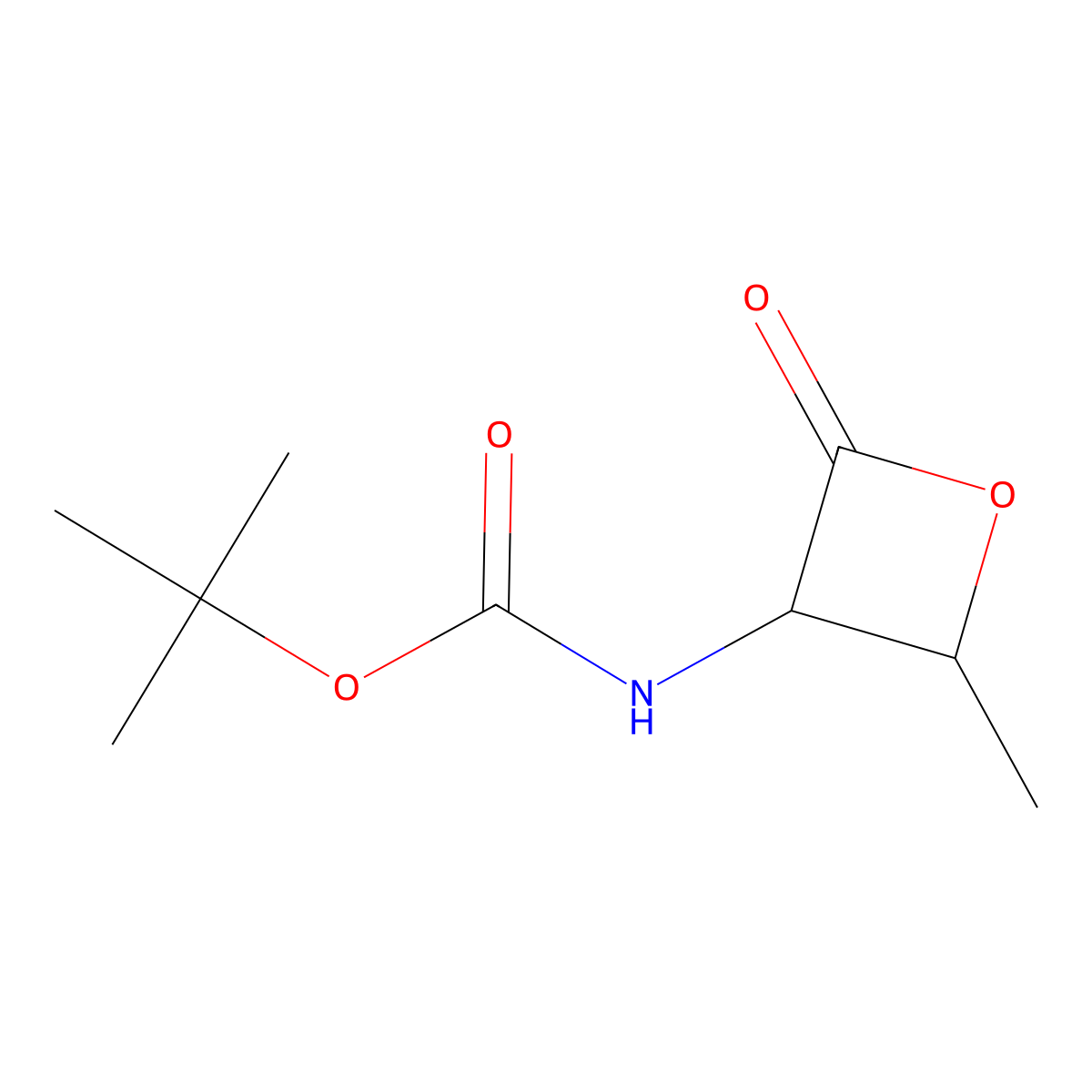 tert-Butyl ((2S,3R)-2-methyl-4-oxooxetan-3-yl)carbamate molecular structure, CAS 1237534-95-0